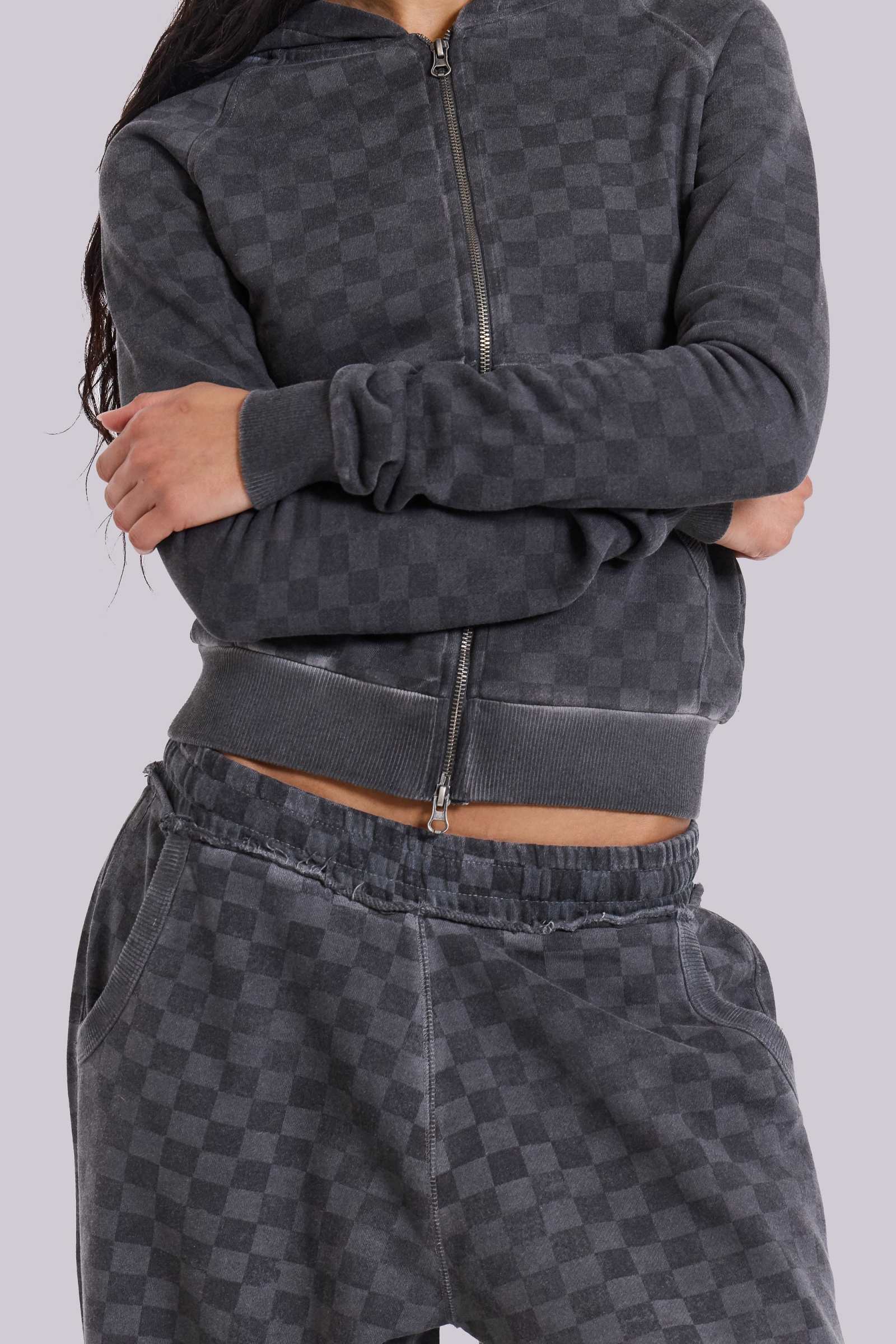 Checkerboard Mini Monster Hoodie