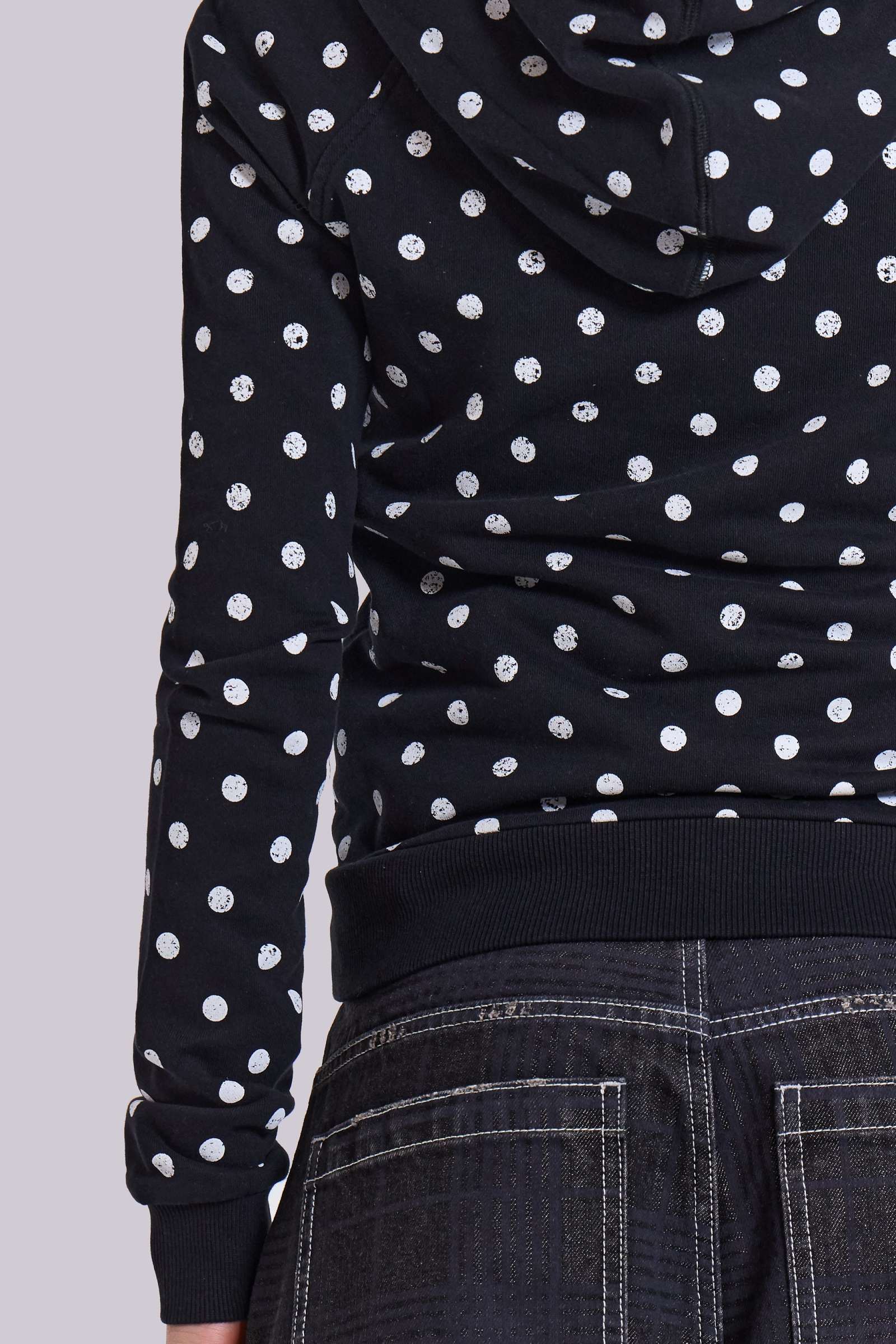 Mono Black Polkadot Mini Monster Hoodie