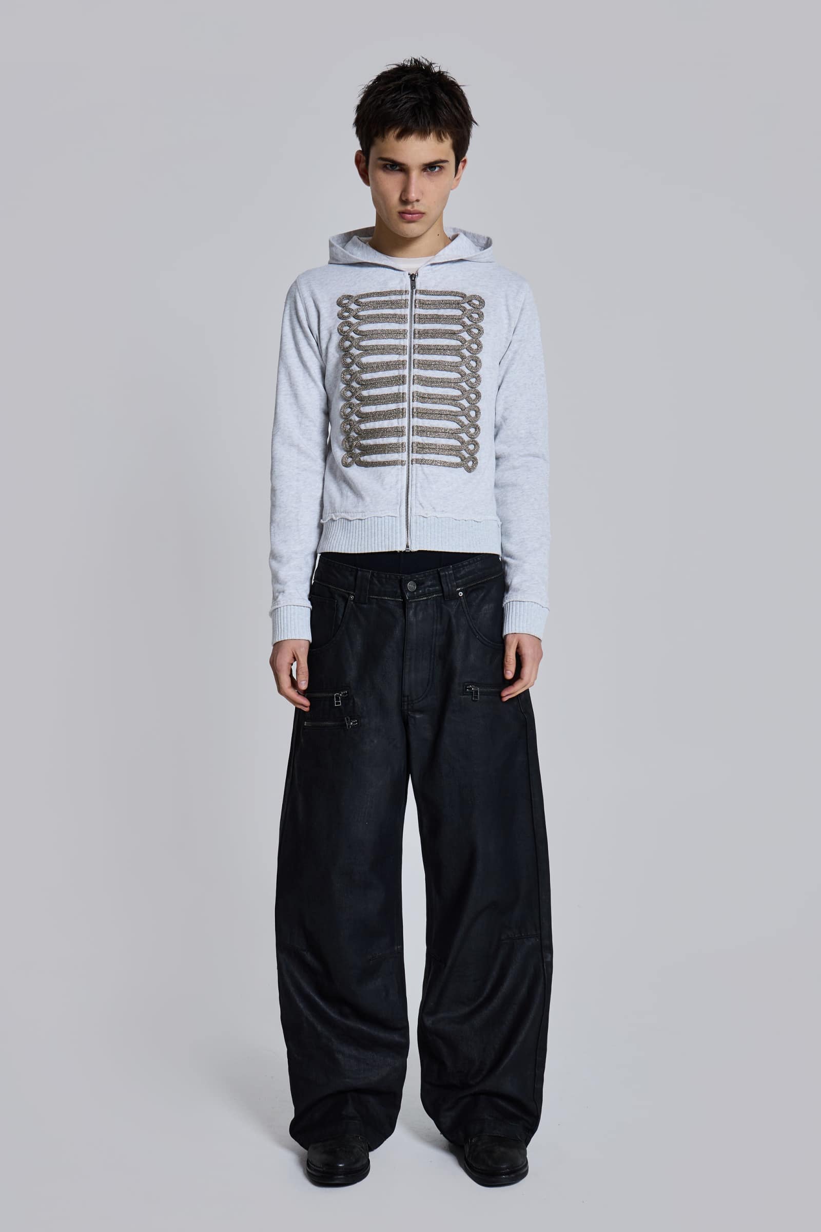 Grey Marl Military Monster Hoodie