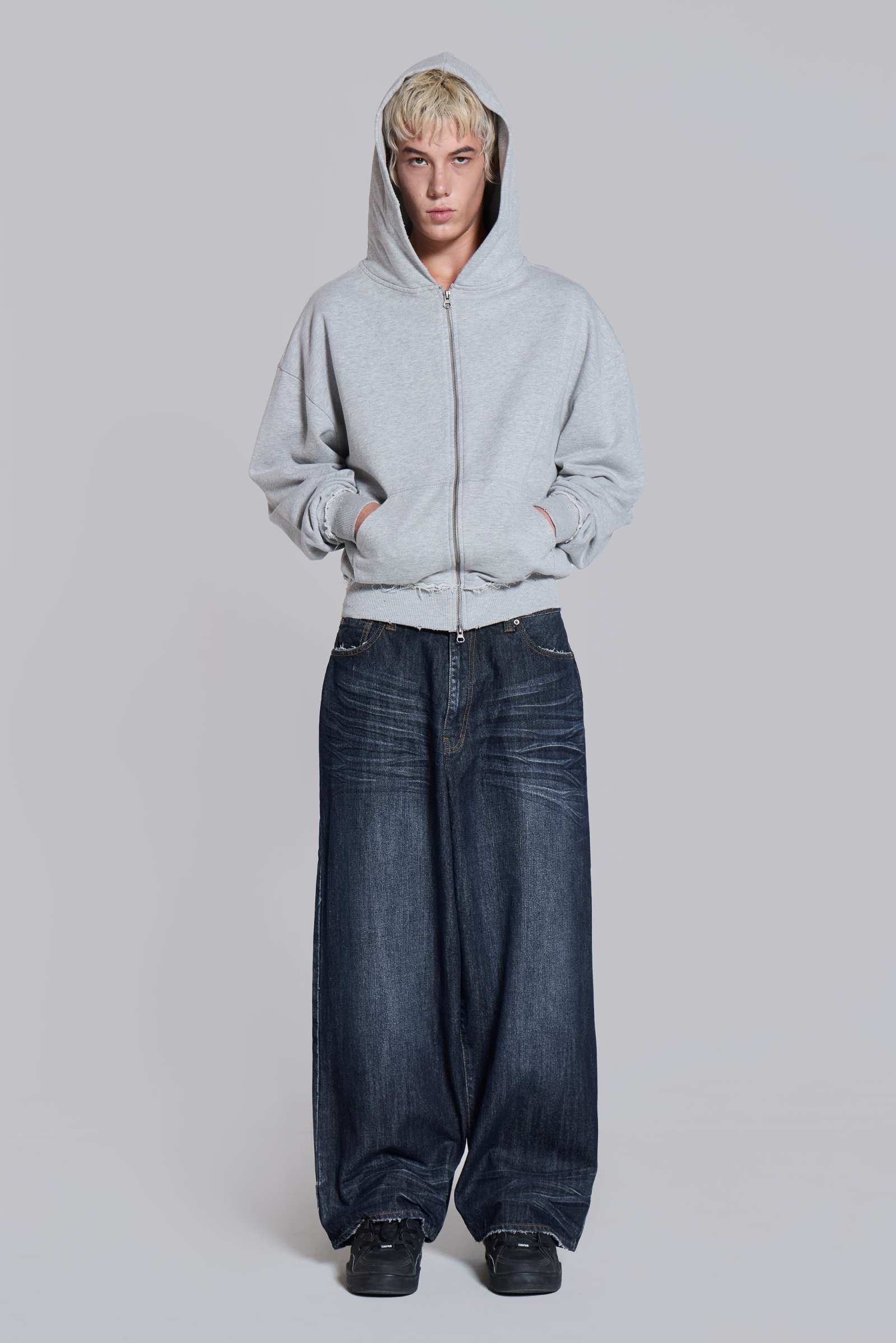 Grey Oversized Monster Hoodie