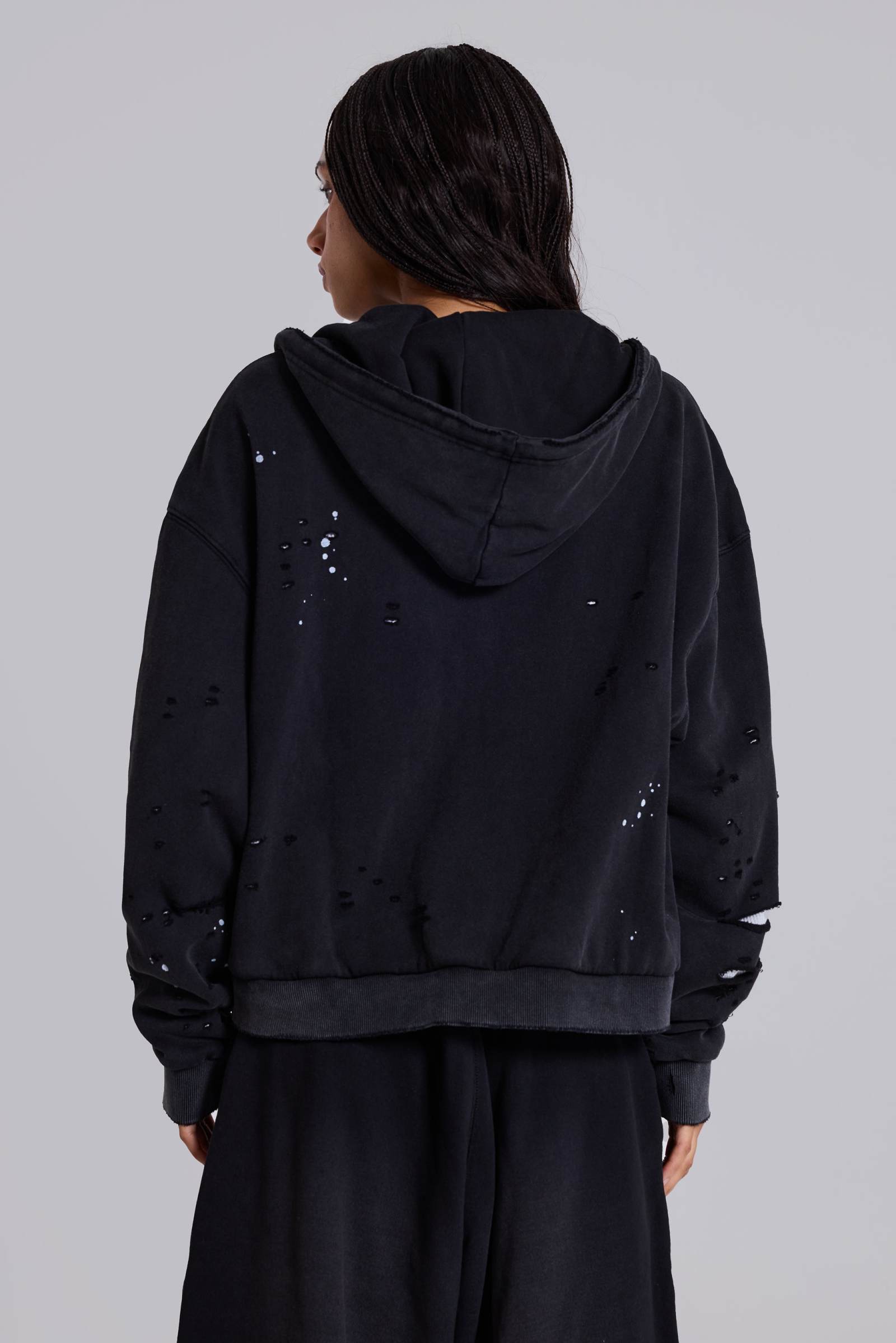 Sun Faded Waffle Lined Zip Hoodie