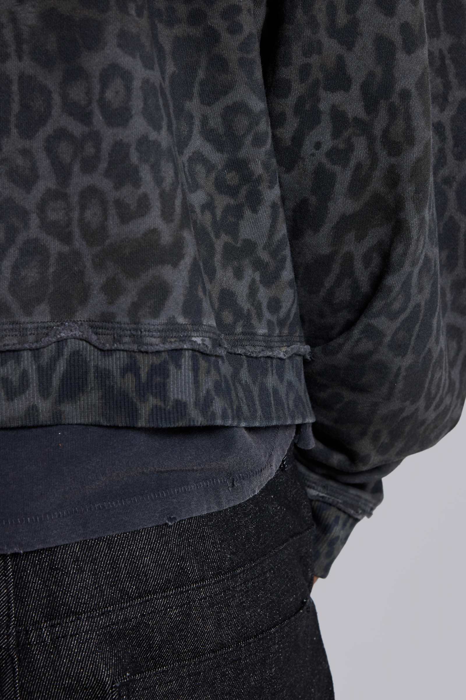 CHARCOAL LEOPARD MONSTER HOODIE