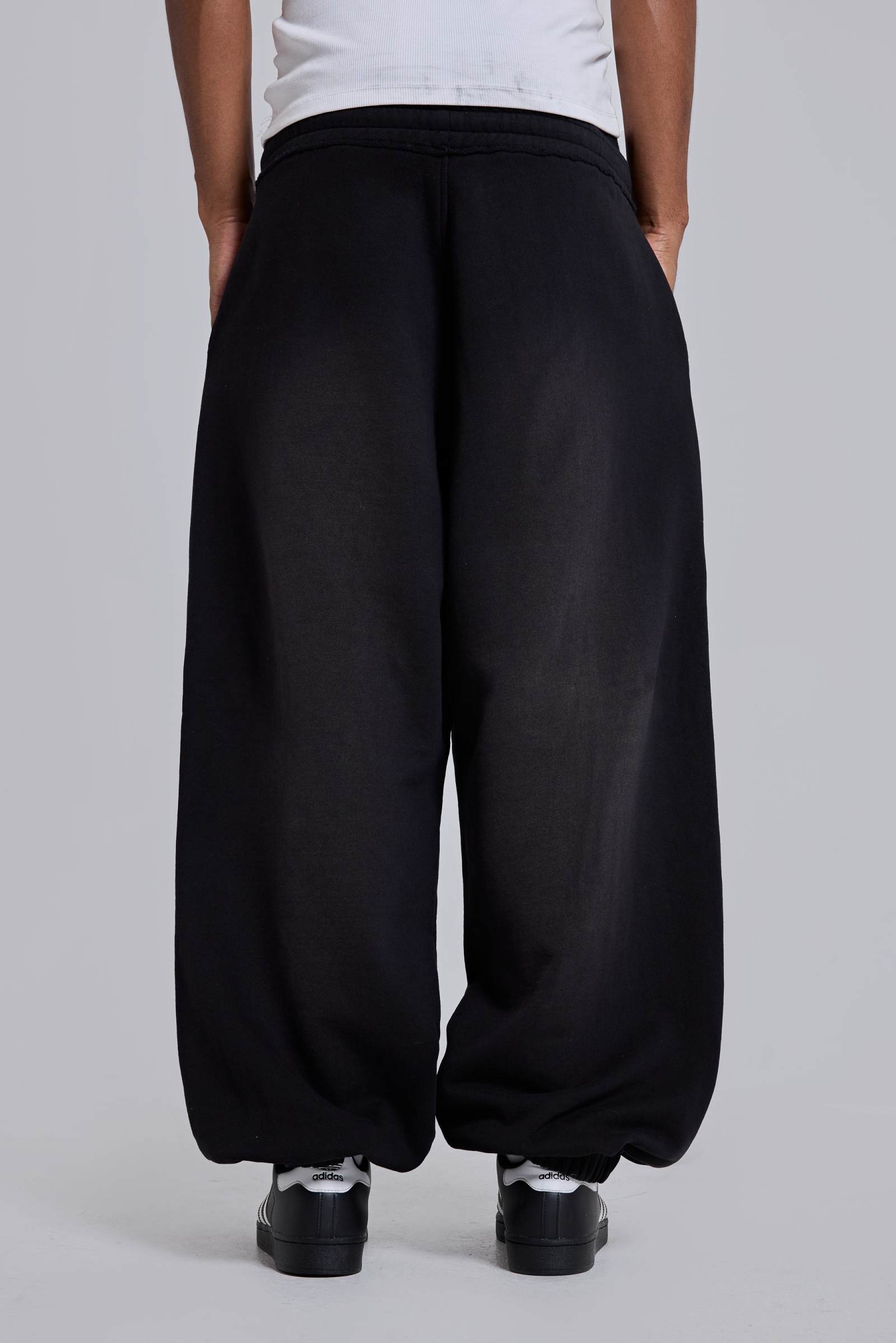 Black Baggy Cuffed Monster Joggers