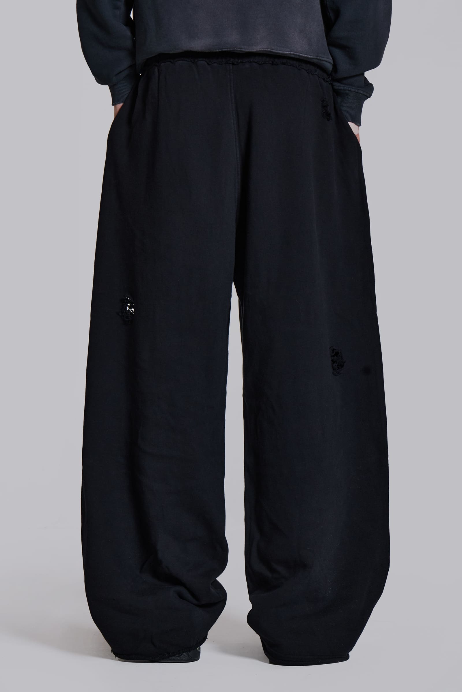 Distressed Black Baggy Monster Joggers