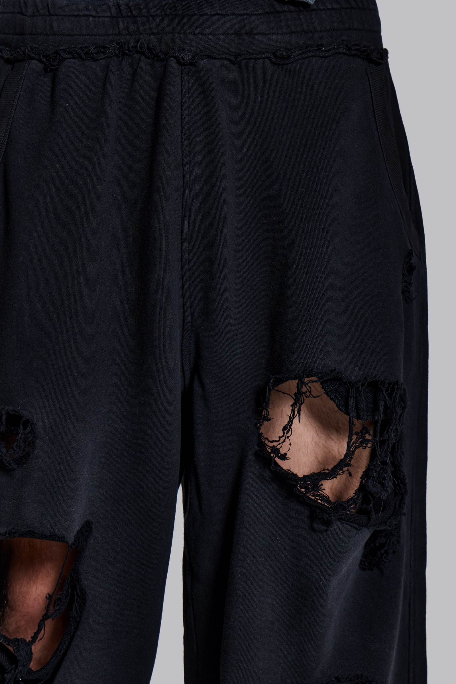 Distressed Black Baggy Monster Joggers