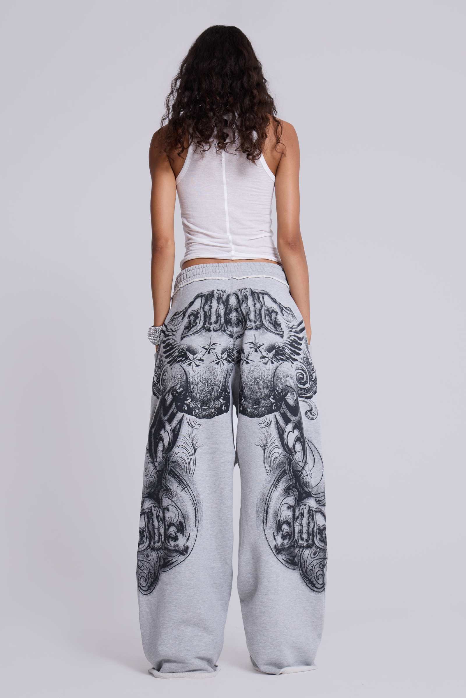 Gothic Print Baggy Monster Joggers | Jaded London | Clothing