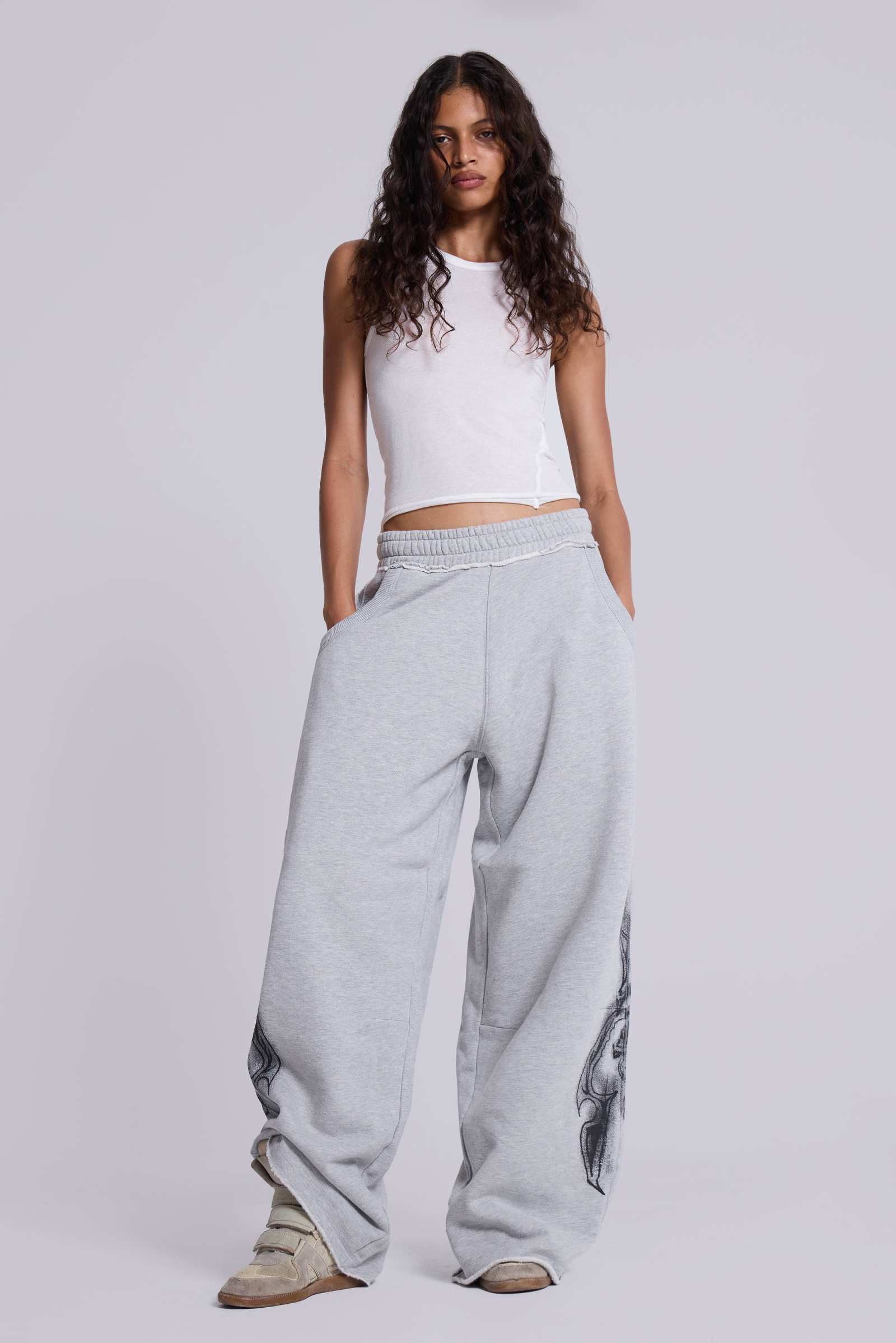 Gothic Print Baggy Monster Joggers | Jaded London | Clothing