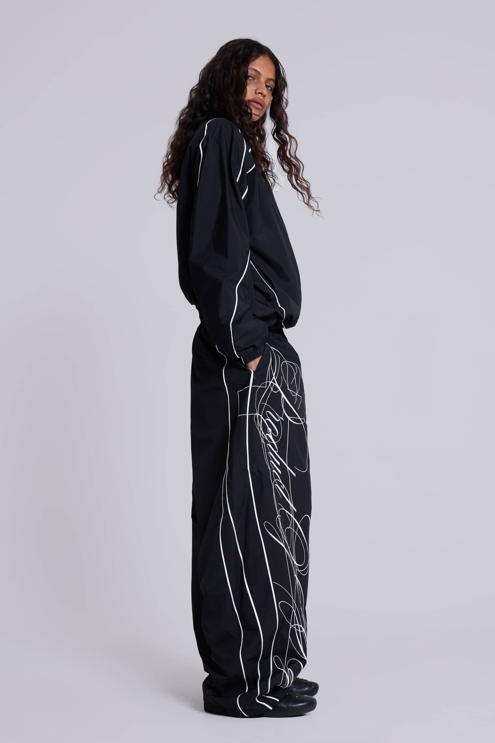 P.O.A. Black Vapor Tracksuit Bottoms