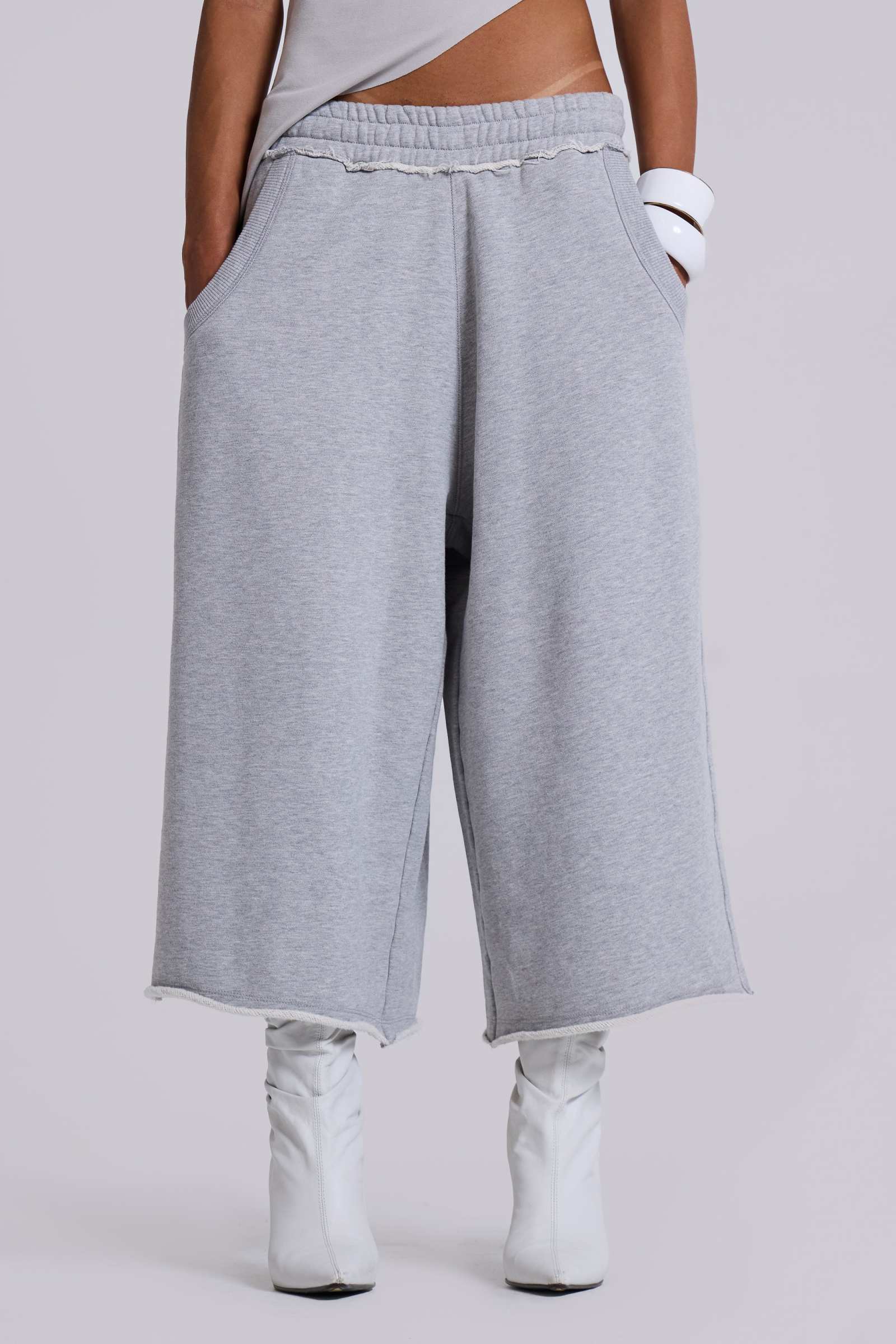 Monster 3/4 Grey Marl Shorts | Jaded London | Clothing