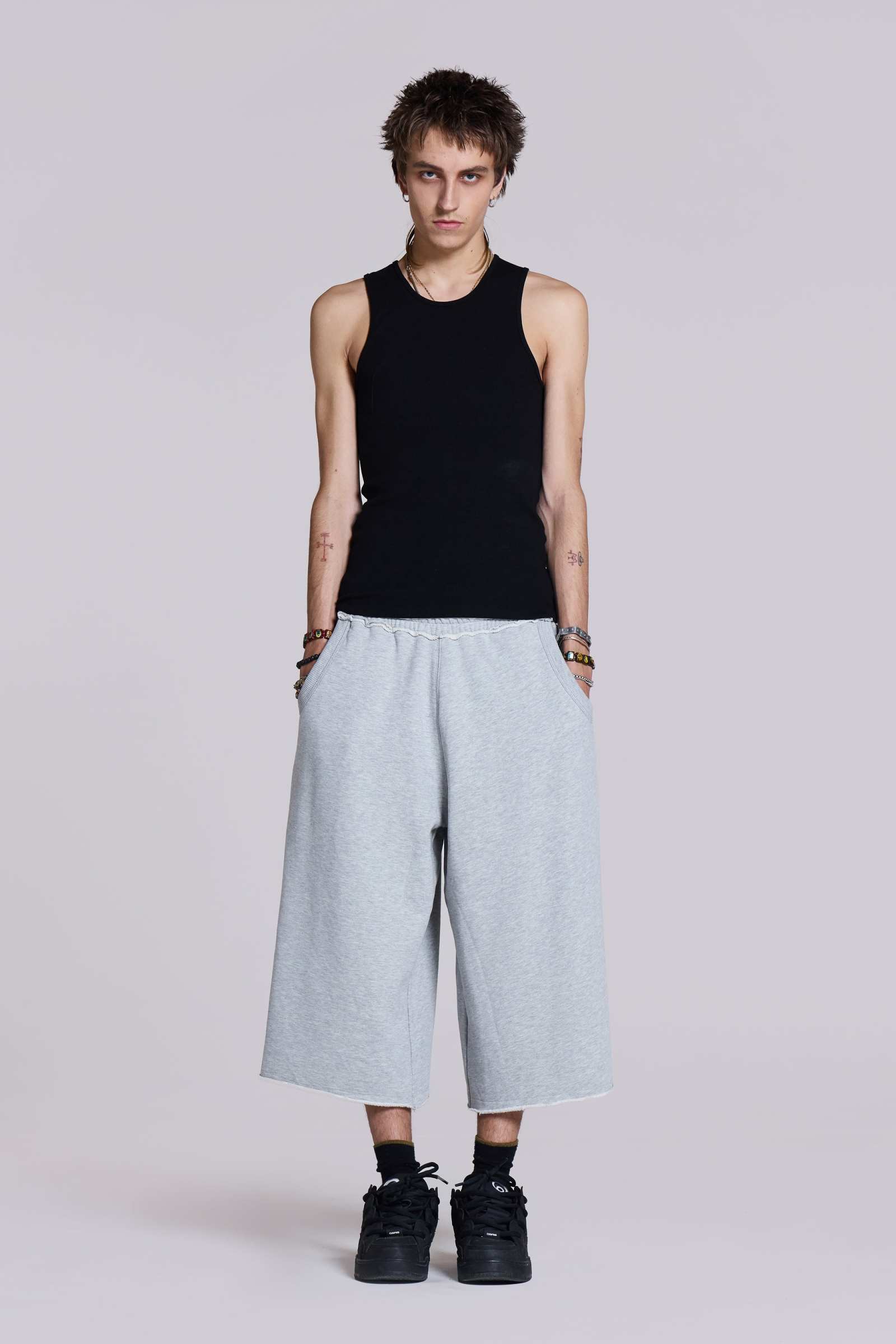 Monster 3/4 Grey Marl Shorts