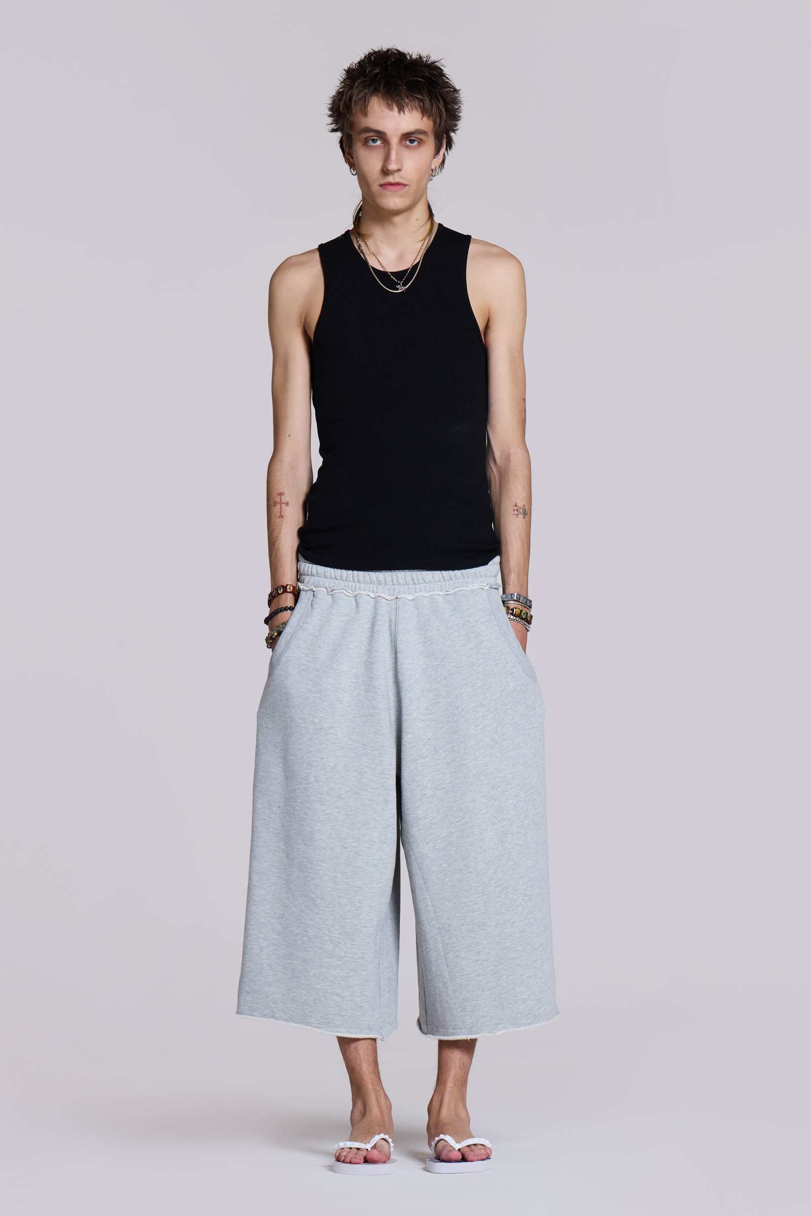 Monster 3/4 Grey Marl Shorts
