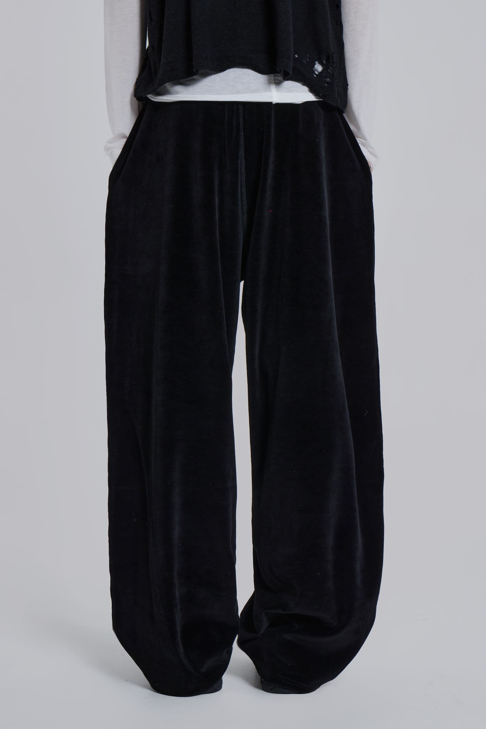 Denim Wash Velour Monster Jogger