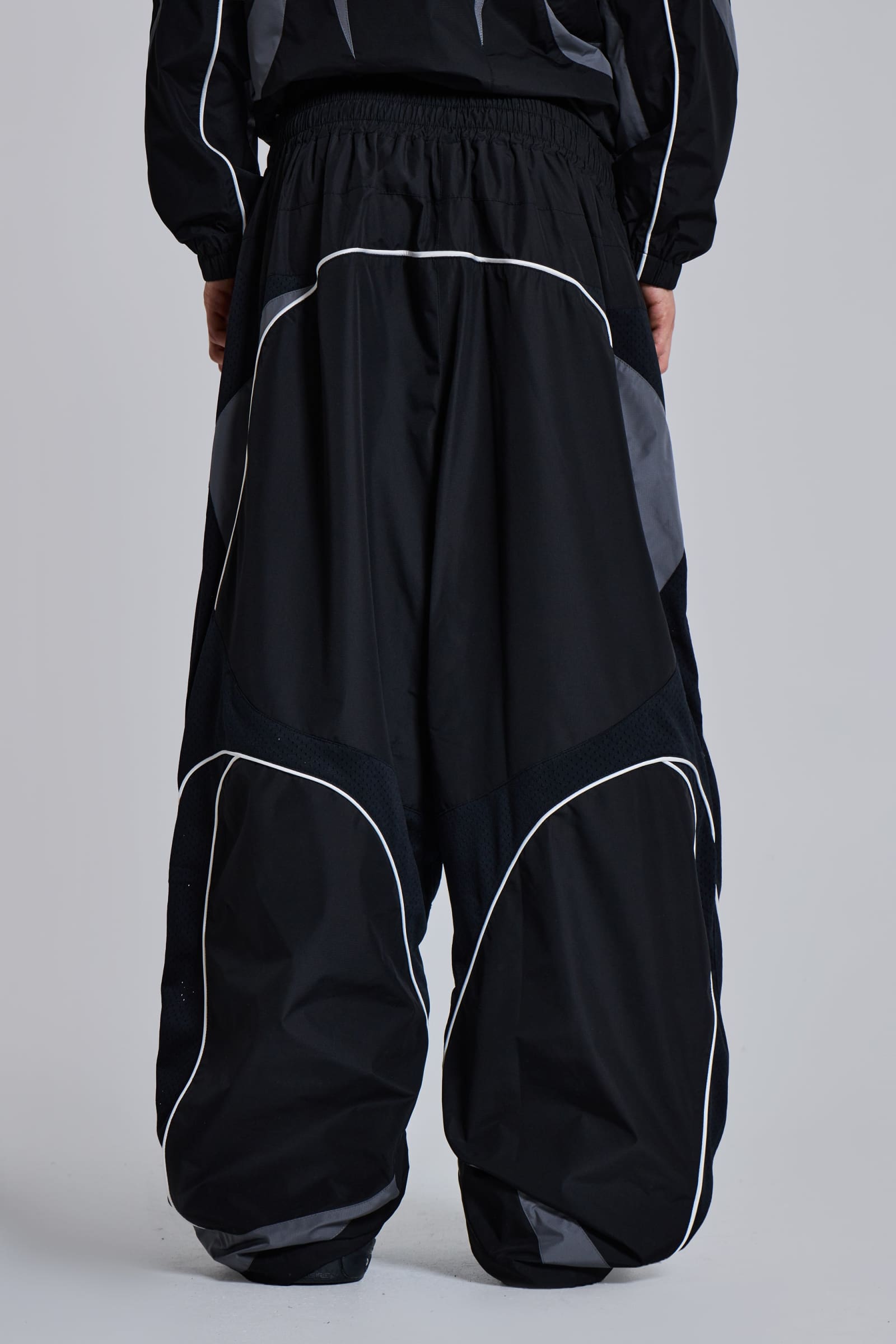 Black Panelled Vapor Joggers