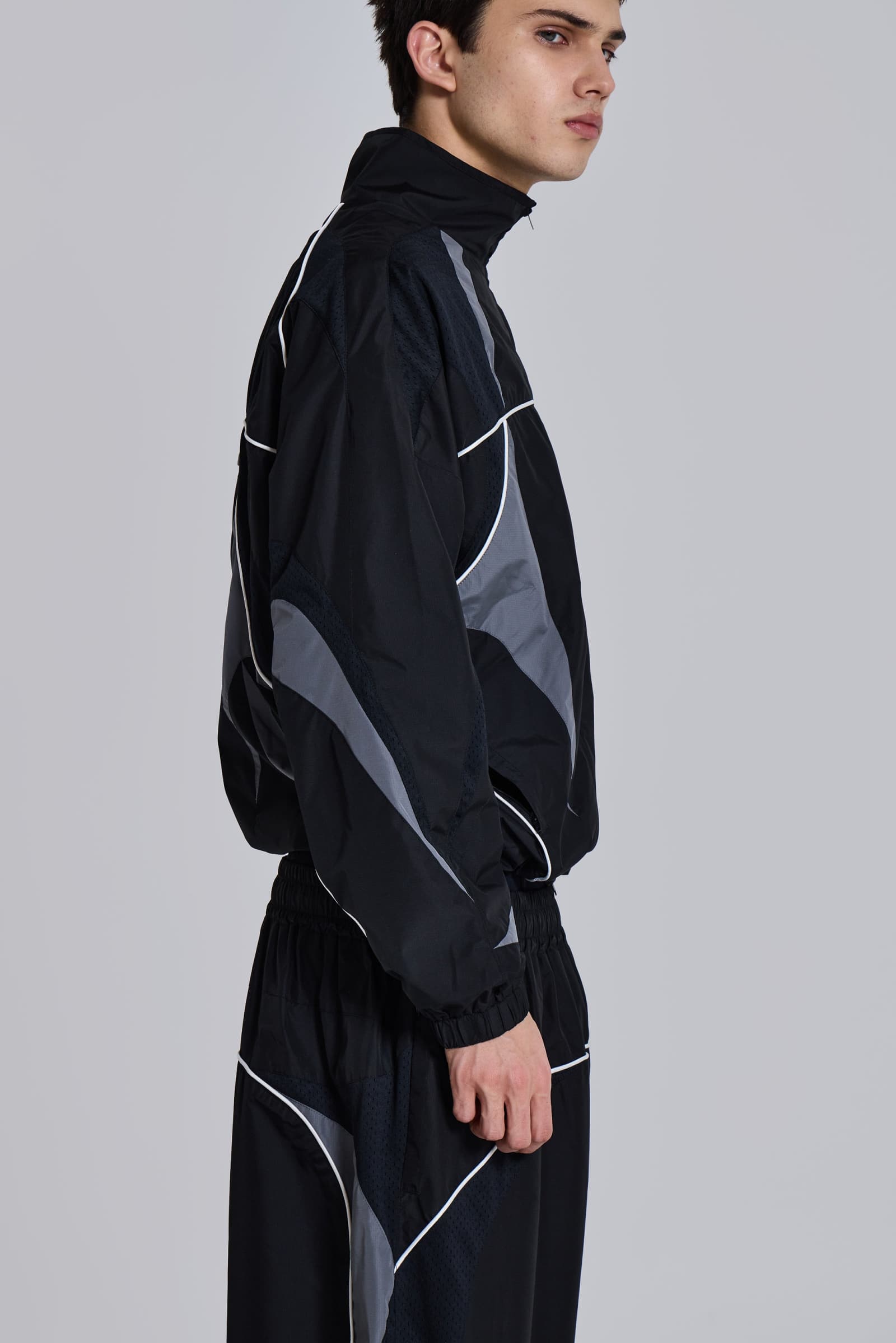 Black Panelled Vapor Jacket