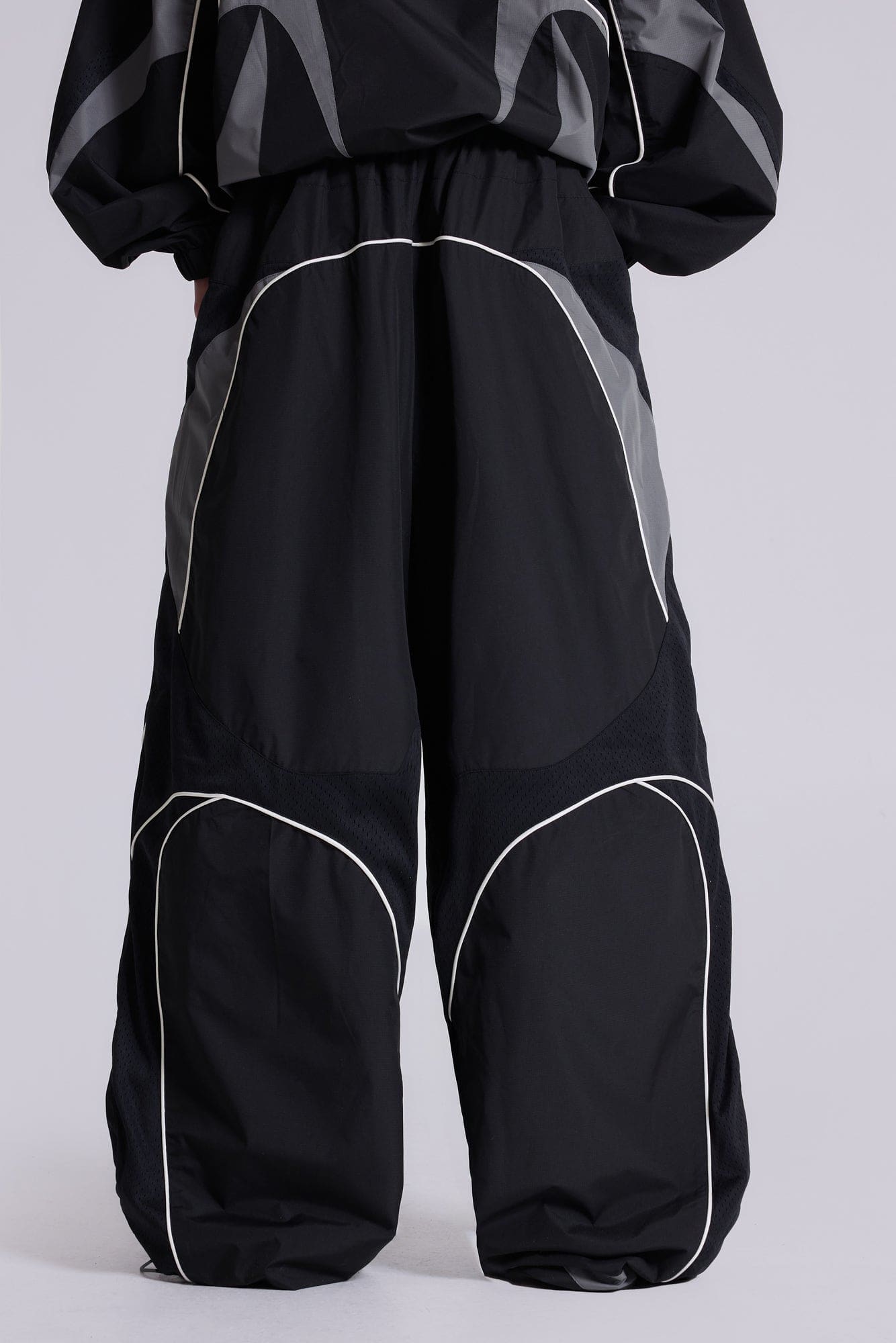 Black Panelled Vapor Joggers