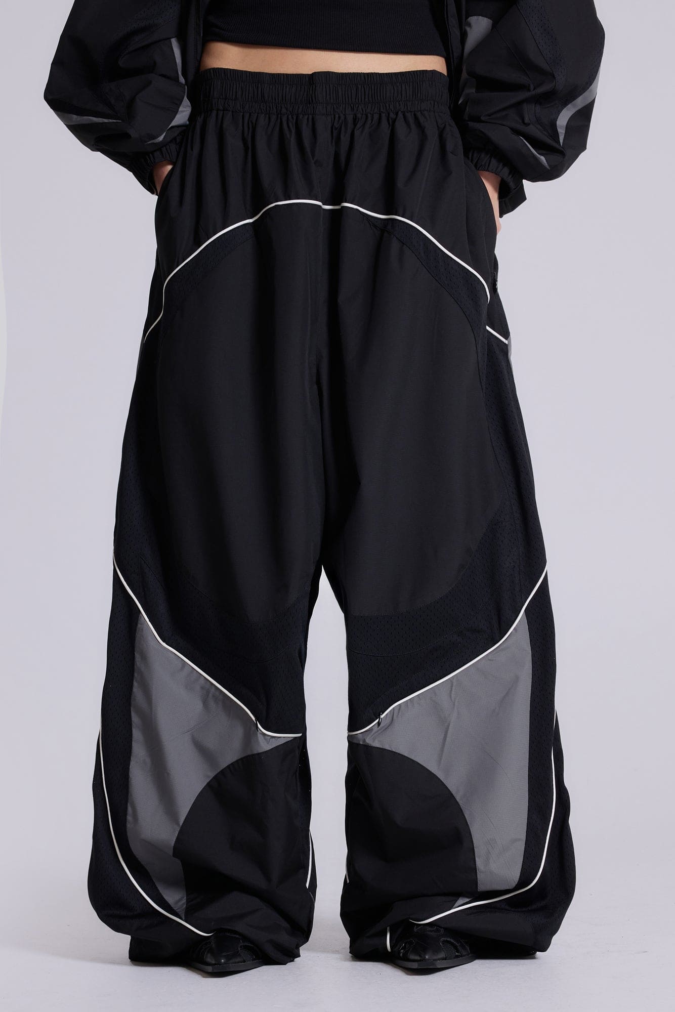 Black Panelled Vapor Joggers