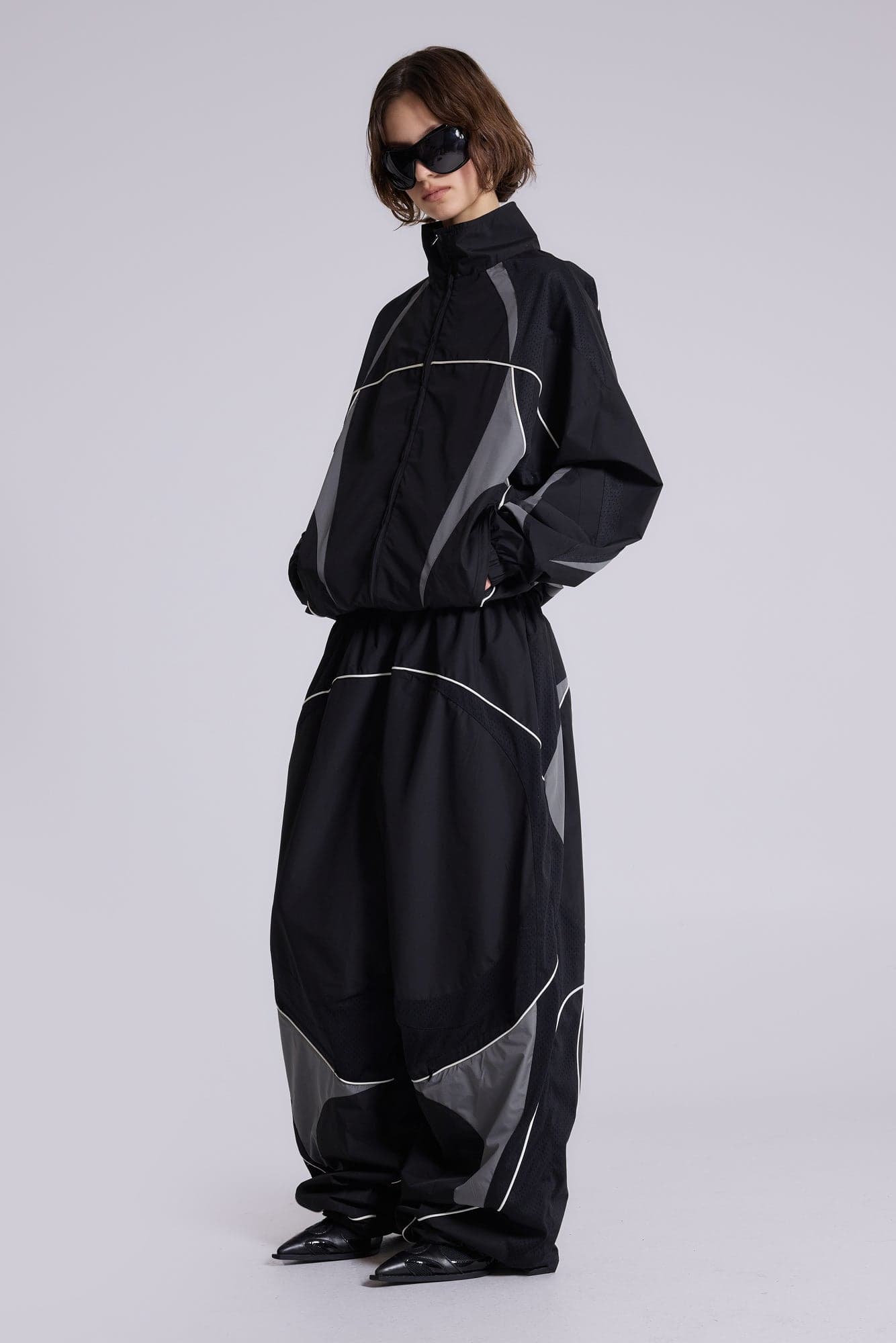 Black Panelled Vapor Jacket