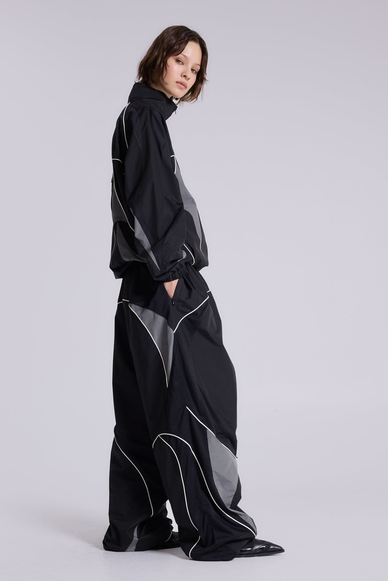 Black Panelled Vapor Jacket