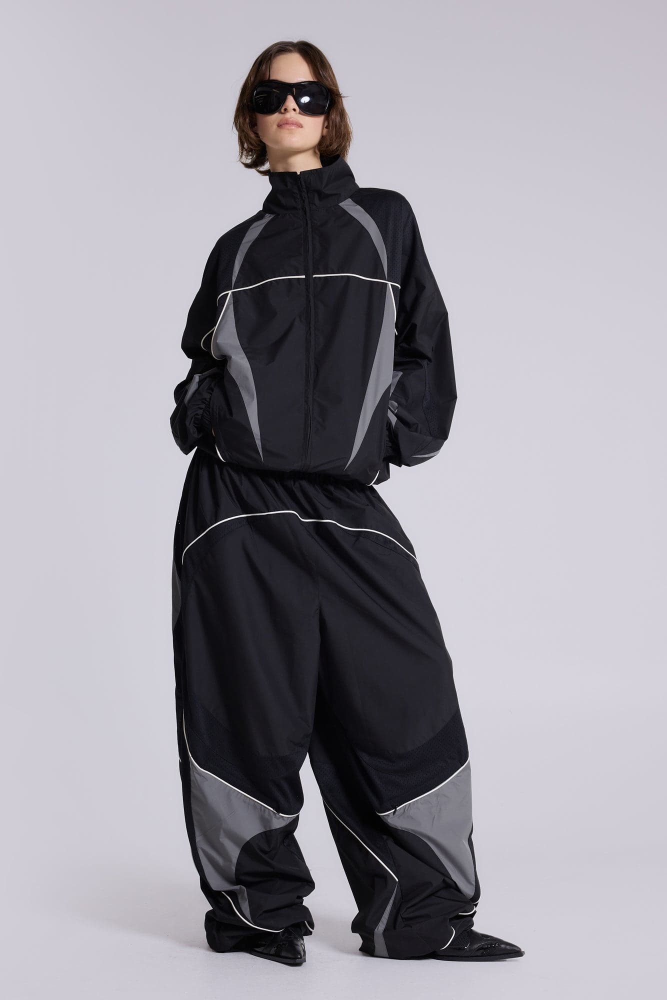 Black Panelled Vapor Joggers