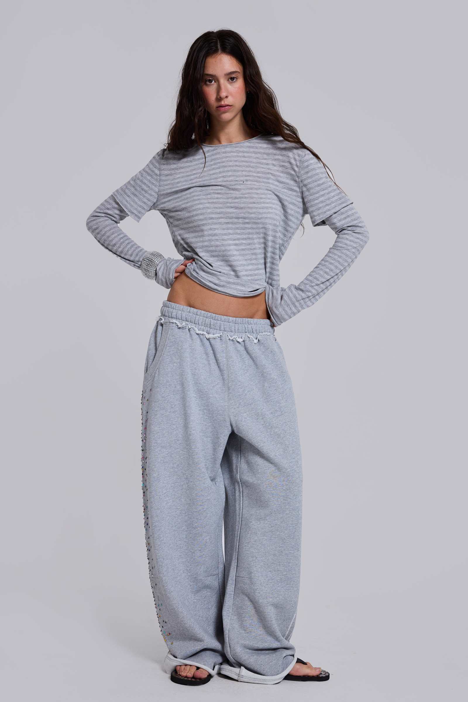 Line Double Layer Long Sleeve Top