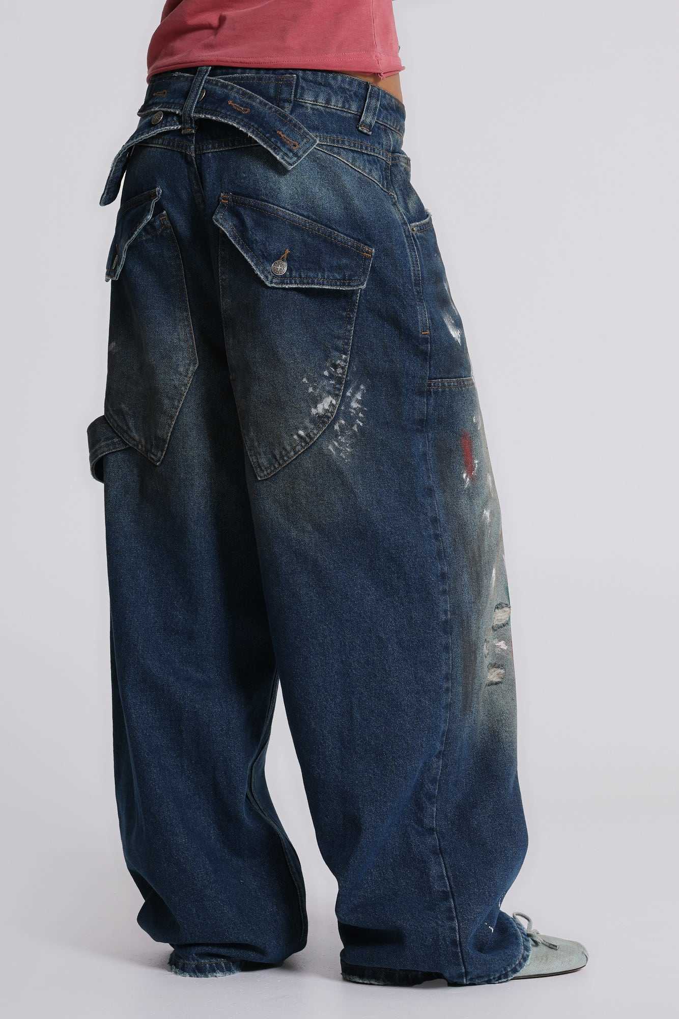 Splatter Cinch Jeans