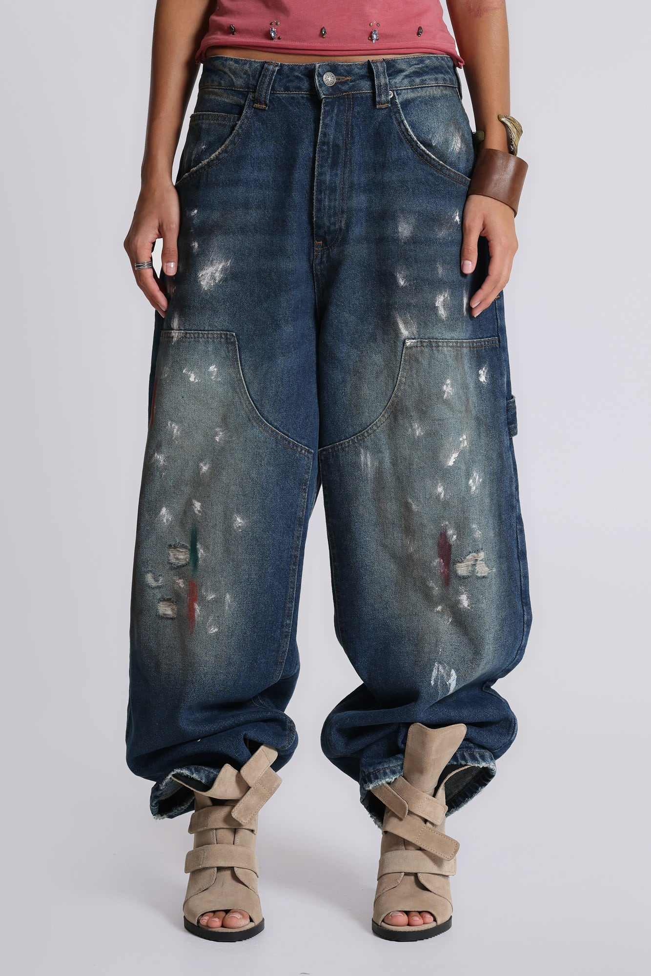 Splatter Cinch Jeans