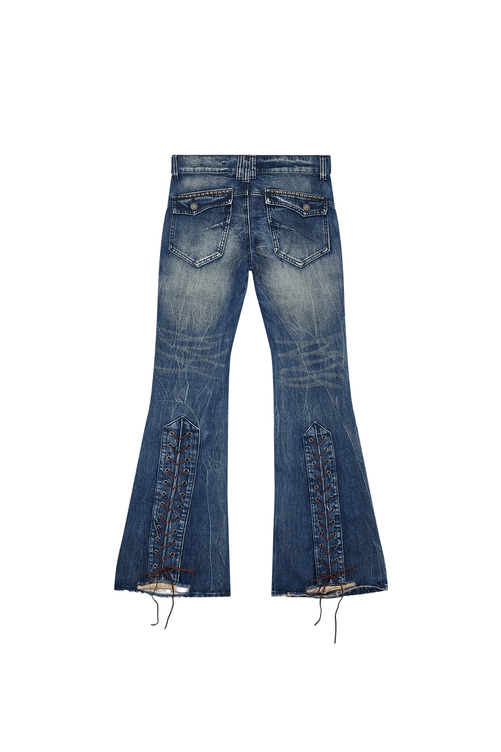 Washed Black Laced Bootcut Jeans Jaded Man1