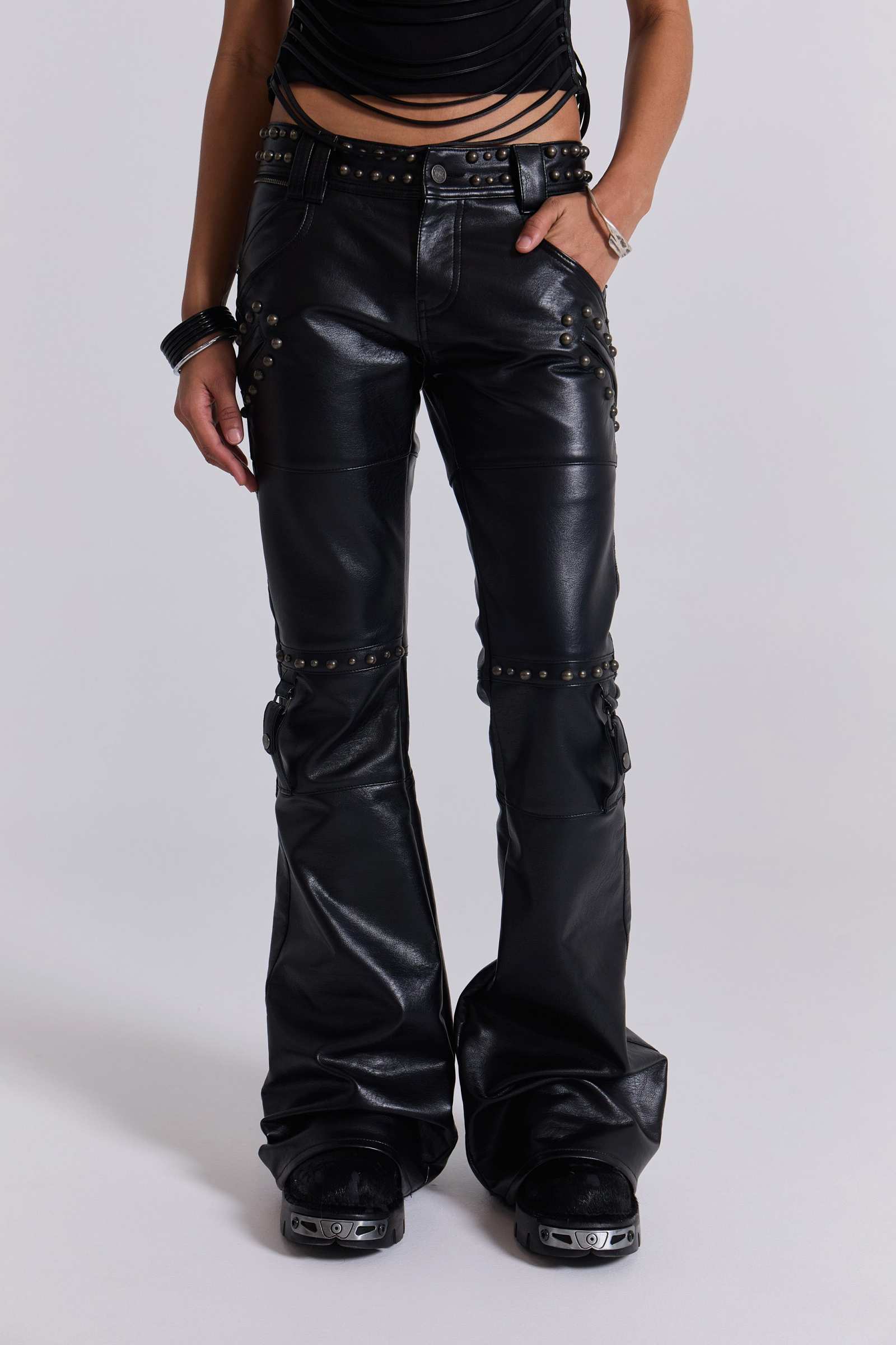 Carbon Studded Drift Bootcut Pants