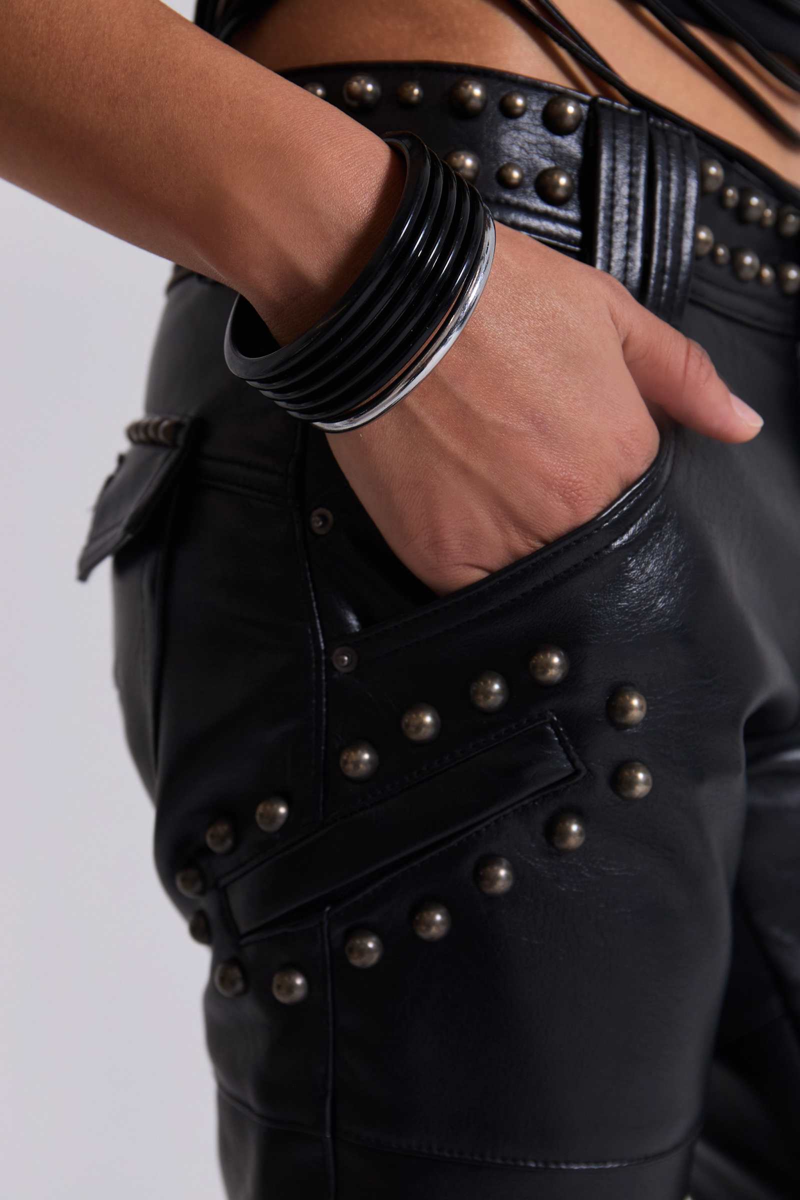 Carbon Studded Drift Bootcut Pants
