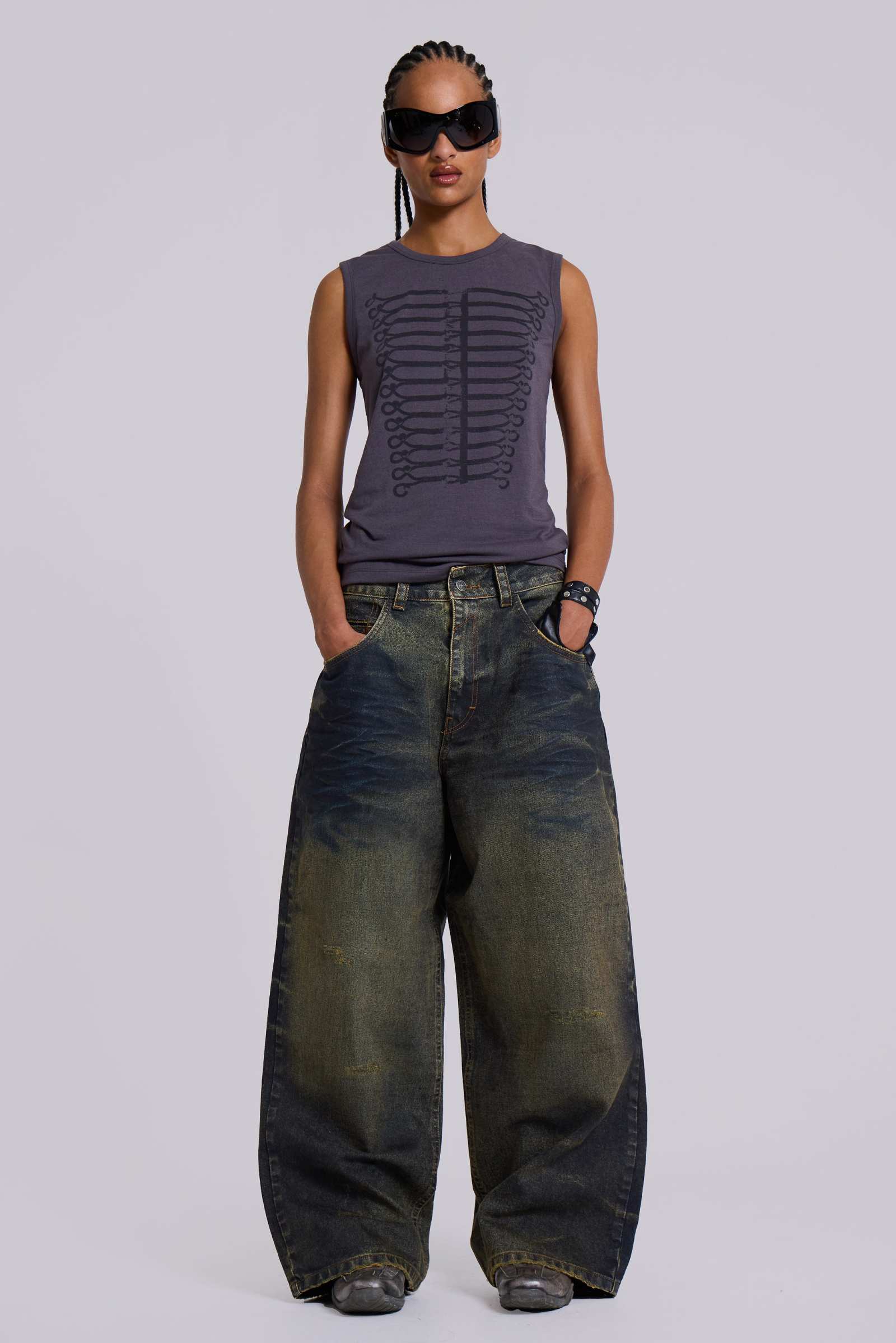 関税送料無料 JADED LONDON Creased Indigo XL Colossus Jeans Creased Indigo XL Colossus Jeans | Jaded London | Clothing
