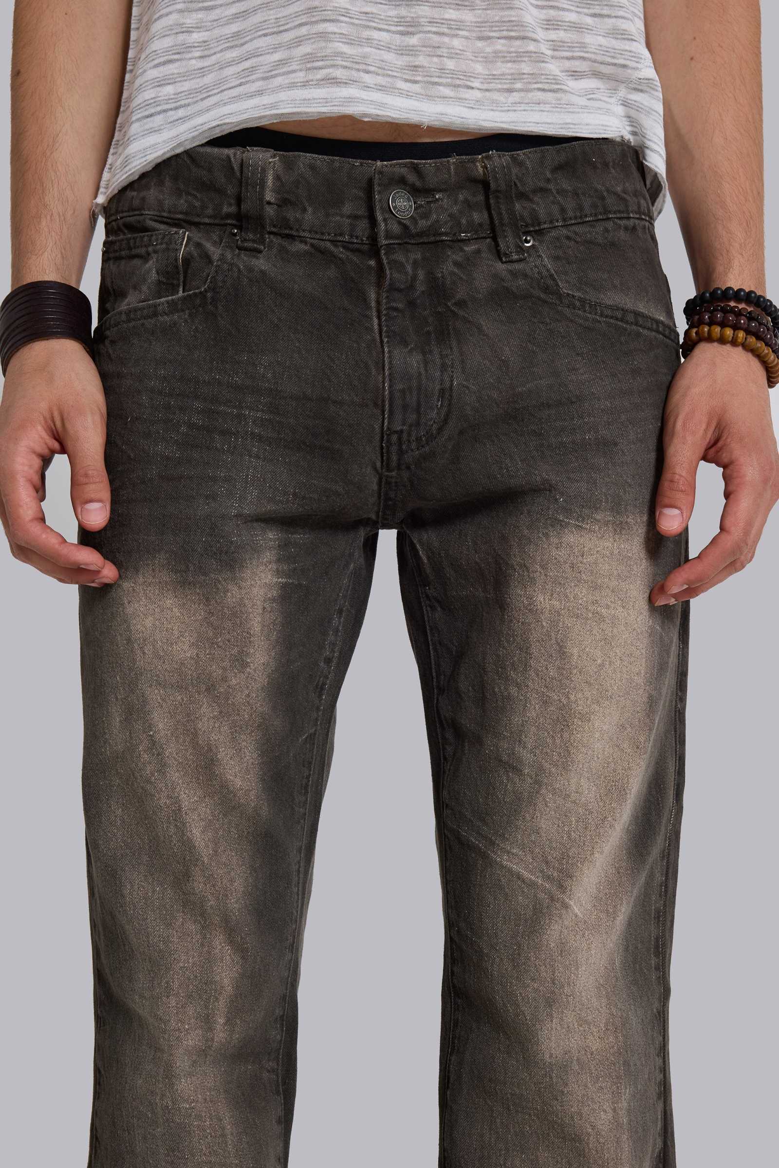 Brown Creased Drift Bootcut Jeans