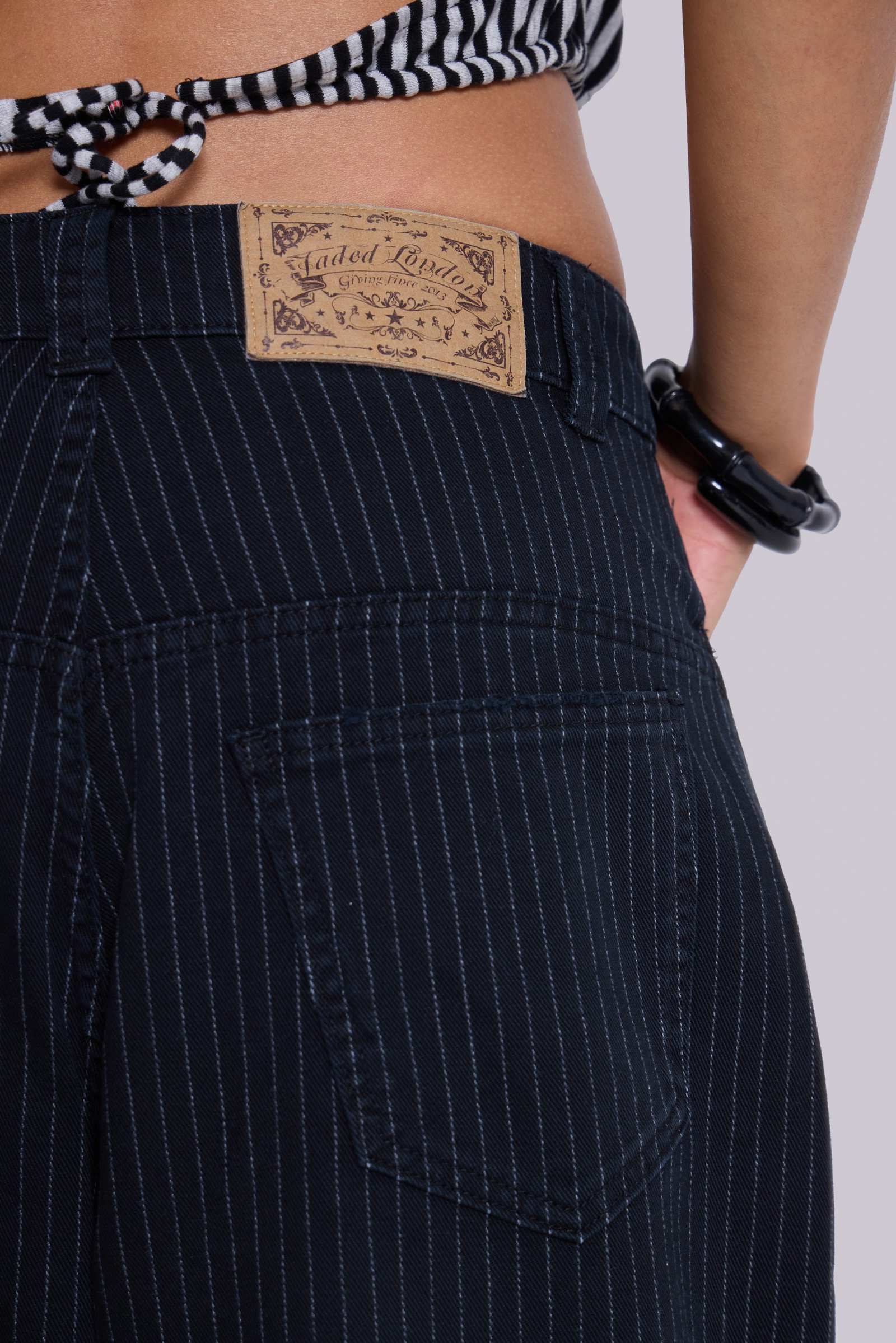 Black Pinstripe XL Colossus Jeans