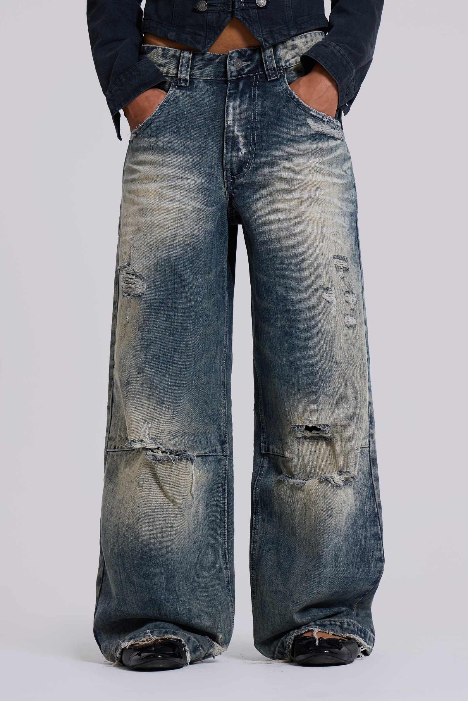 Dirty Lowrise Colossus Jeans | Jaded London | Clothing