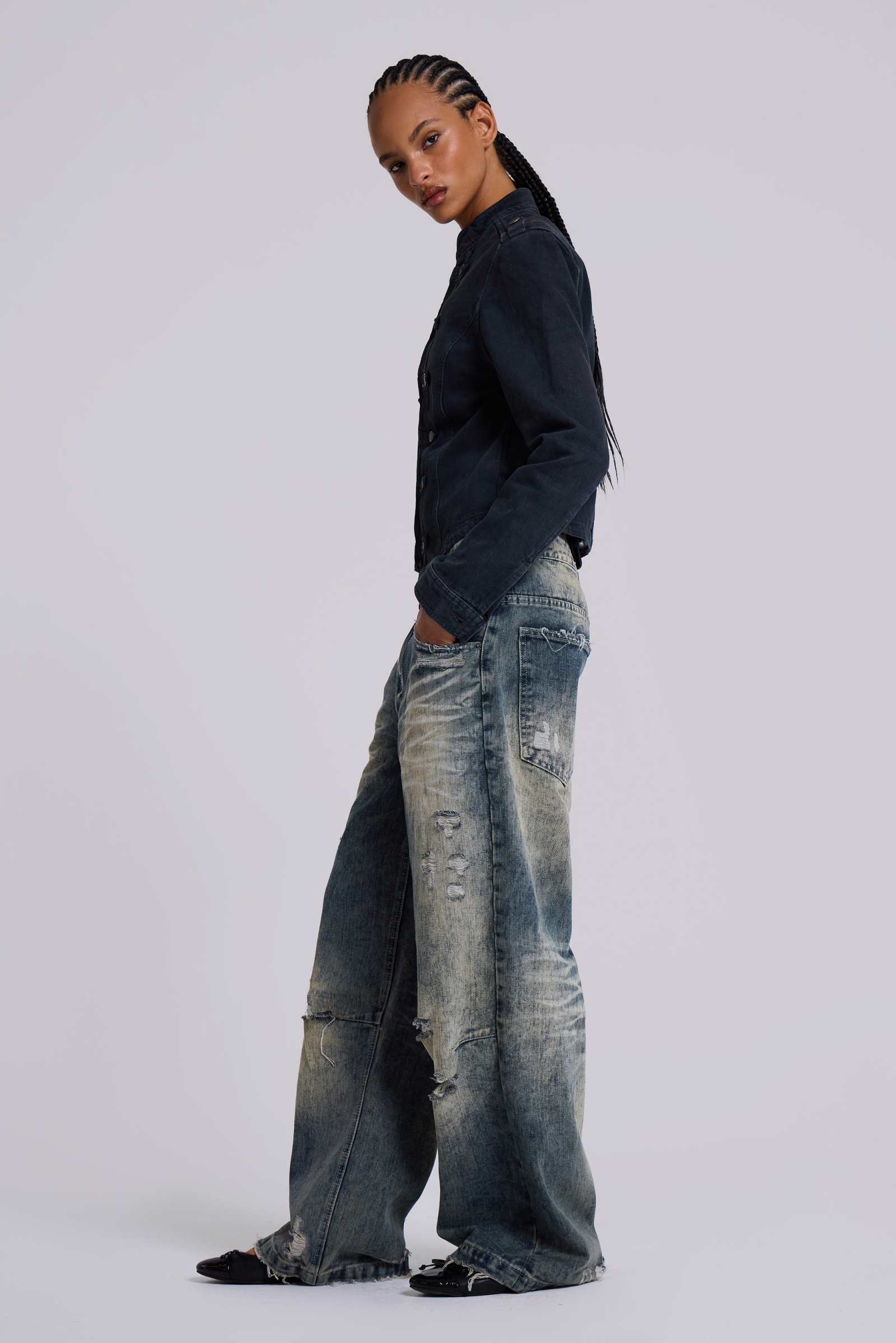 パンツ Jaded London Low Rise Colossus Jeans Shop Indigo Low Rise Colossus Baggy Jeans | Jaded London
