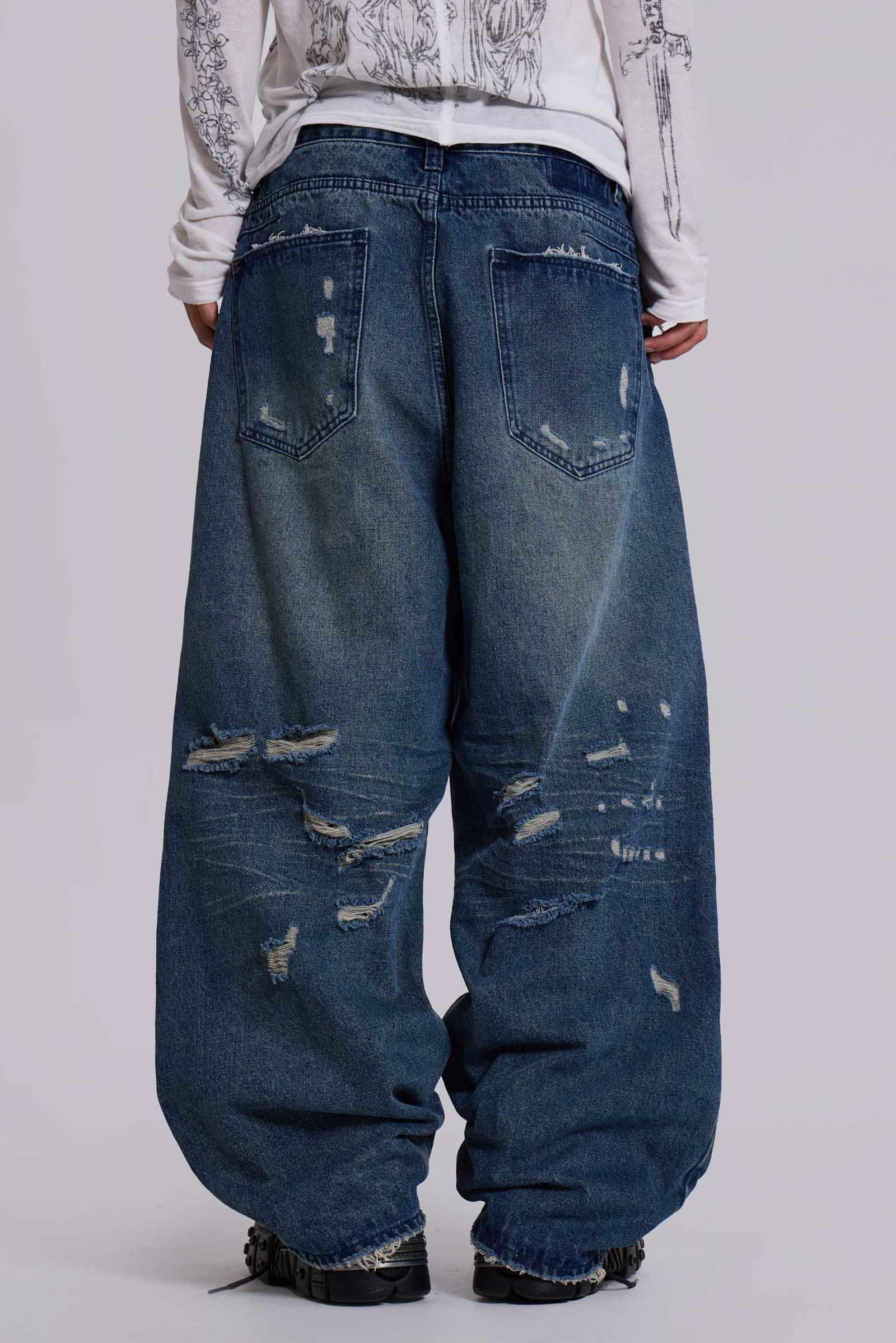 Destroyed XL Colossus Jeans | Jaded London | Clothing