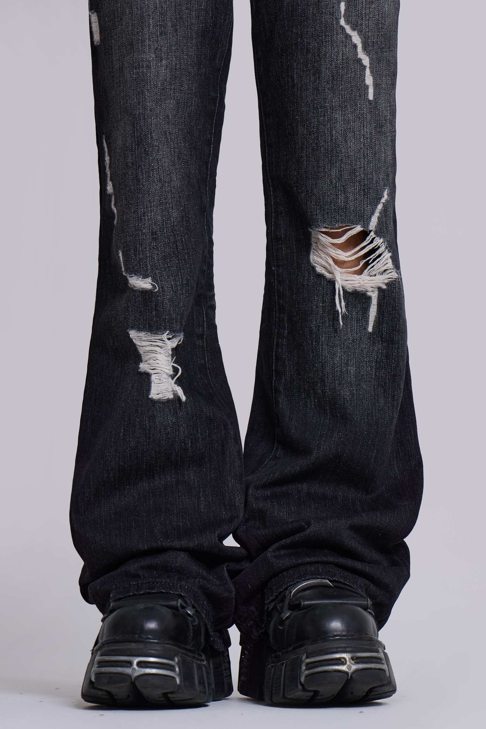 Black Cross Stud Drift Jeans | Jaded London | Clothing