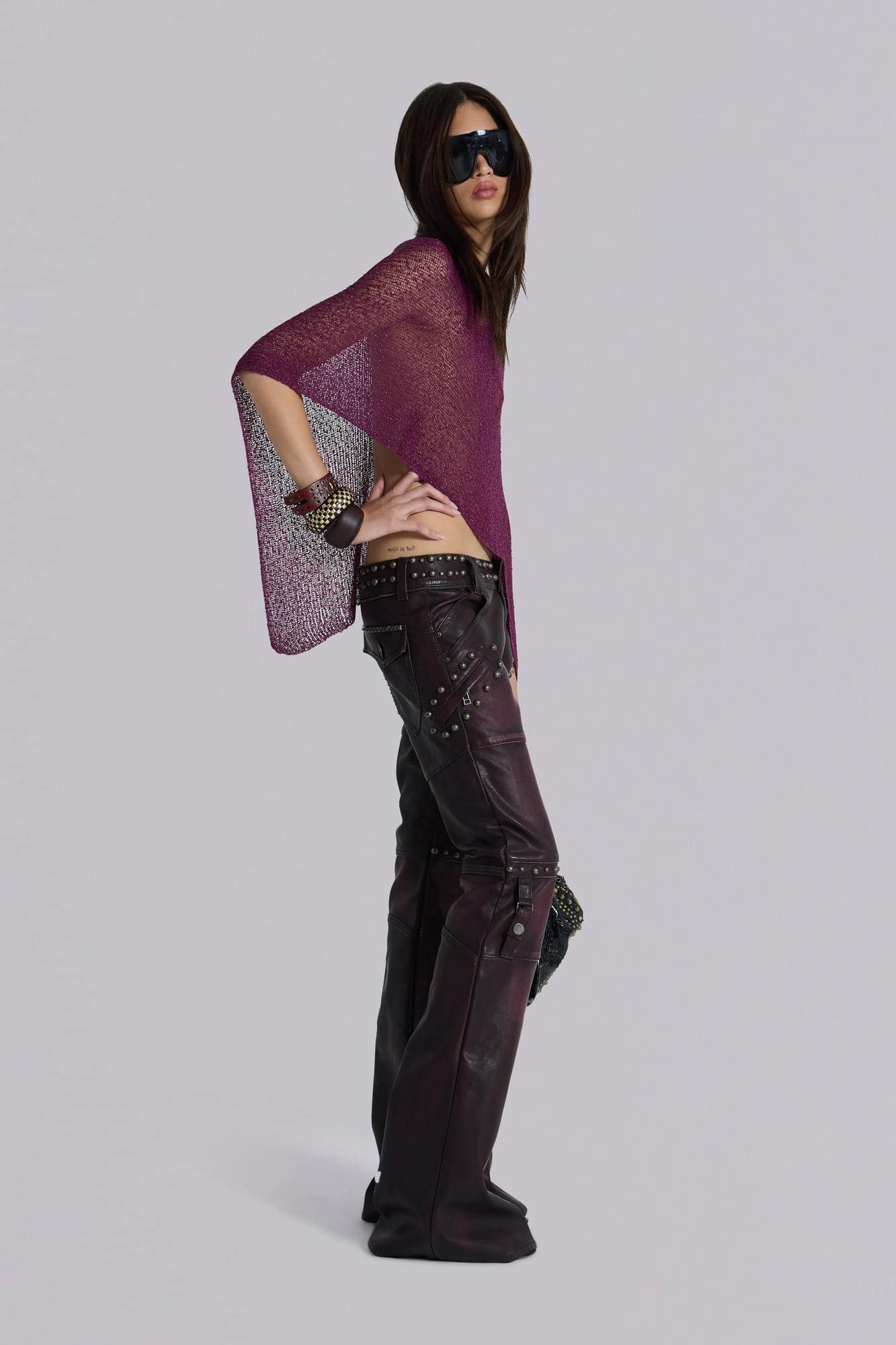 Infinity Multiway Knit Cape in Wine