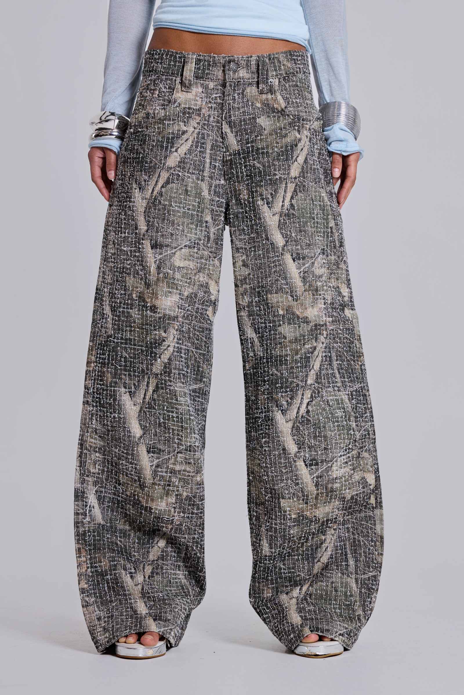 Needle Punch Woodland Camo Colossus Jeans