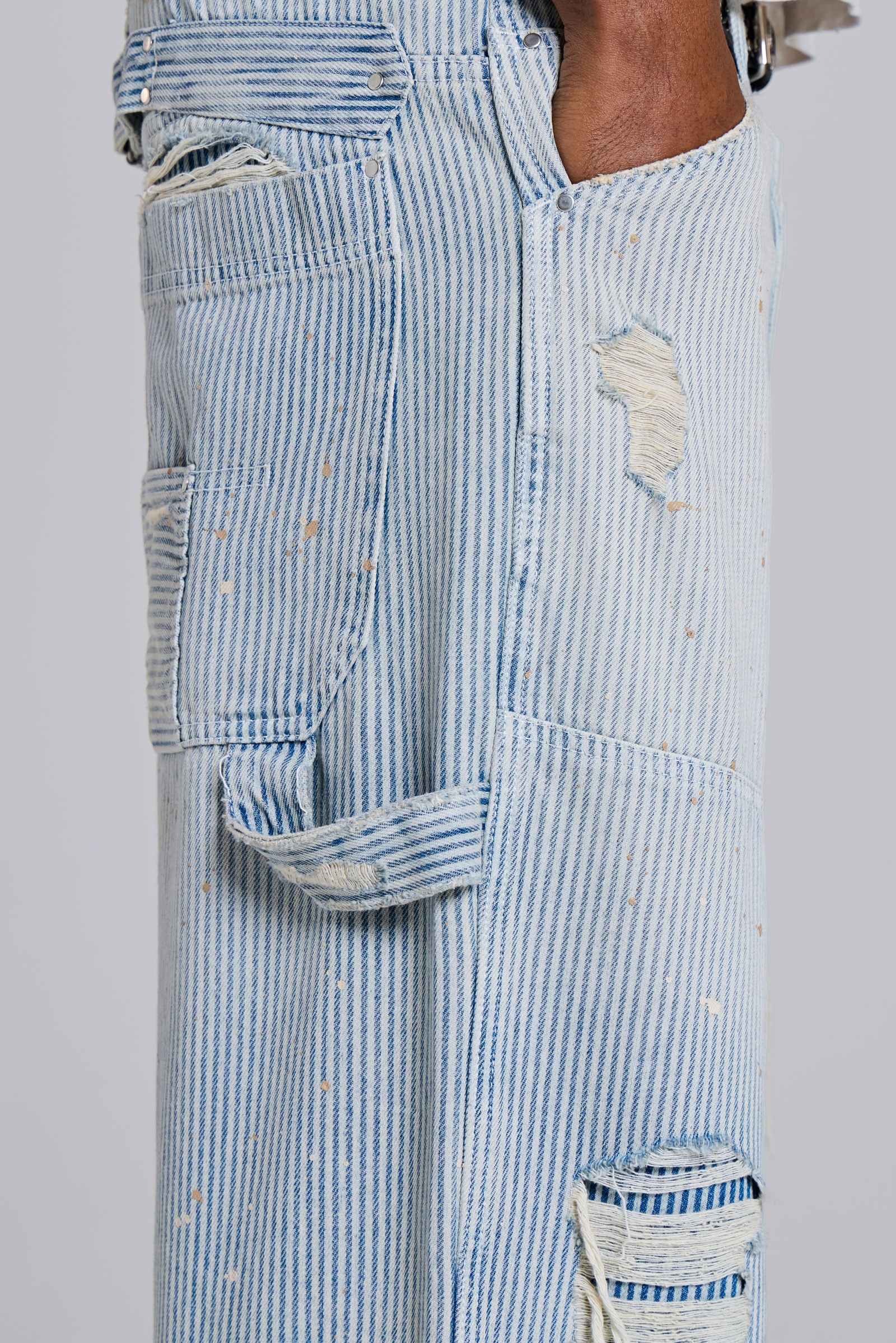 Pinstripe Double Knee Carpenter Jeans