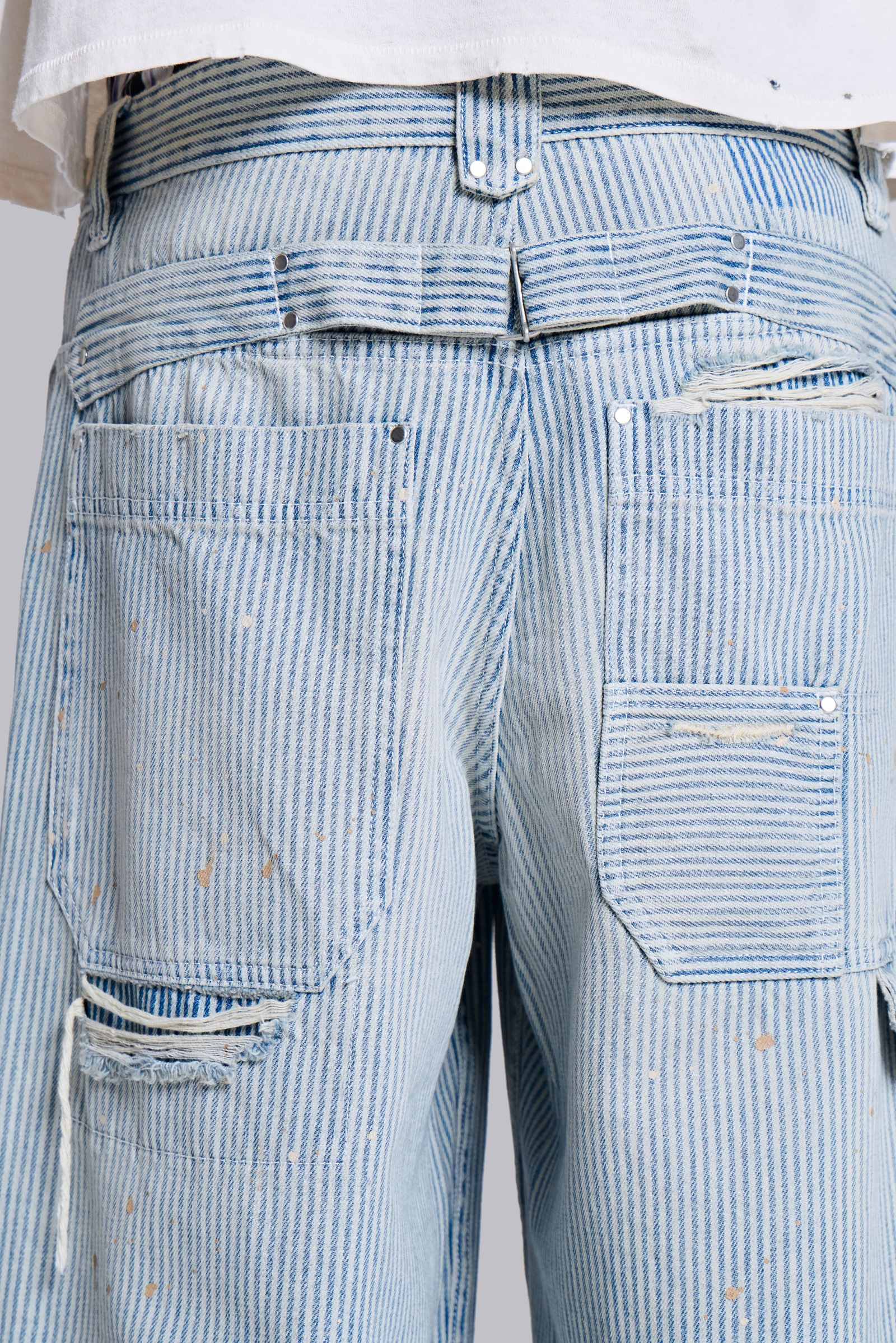 Pinstripe Double Knee Carpenter Jeans