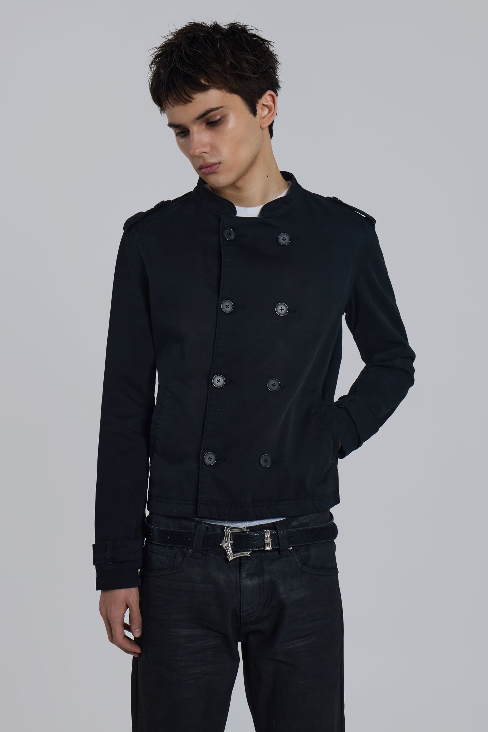 Violin Double Breasted Military Jacket