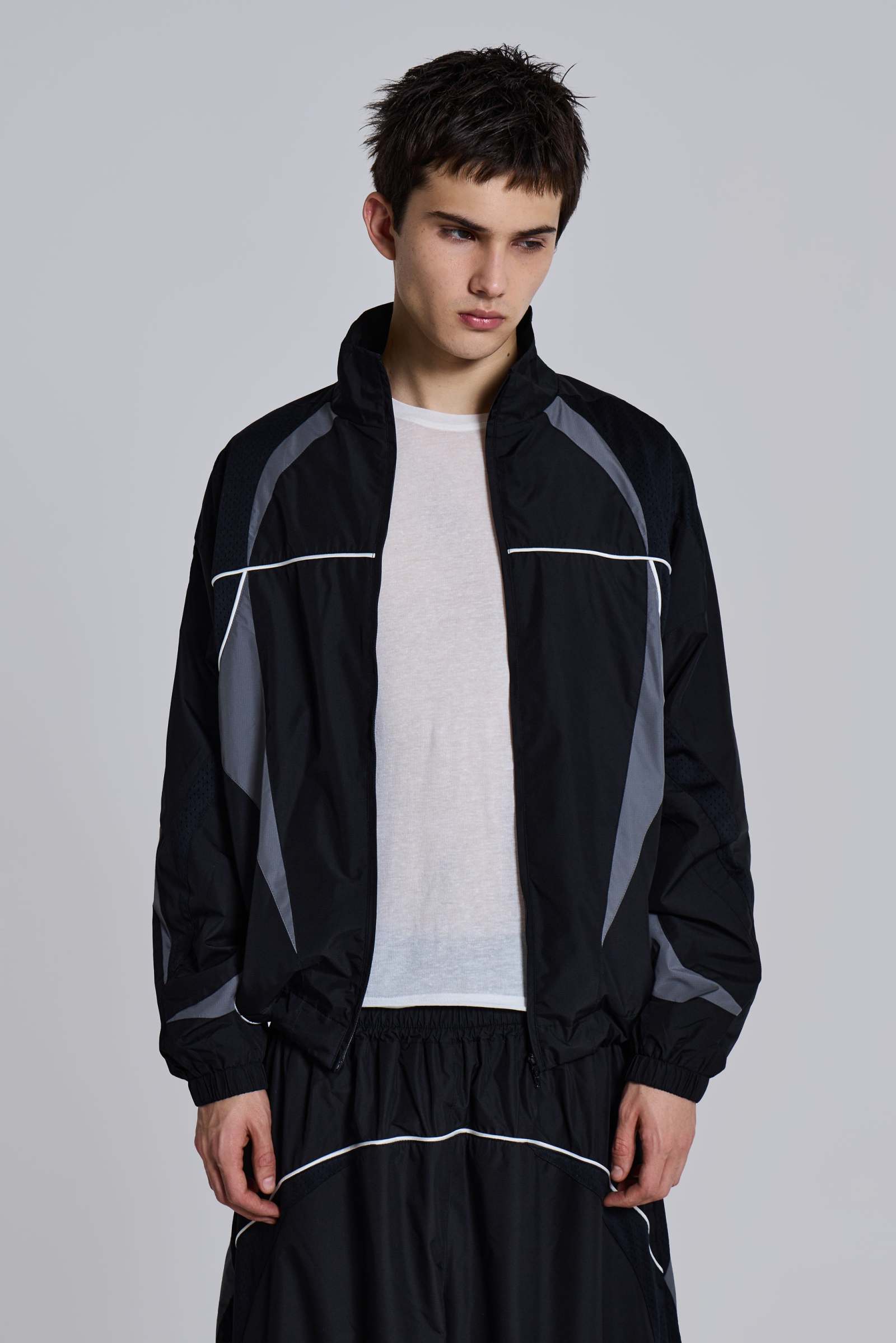 Black Panelled Vapor Jacket