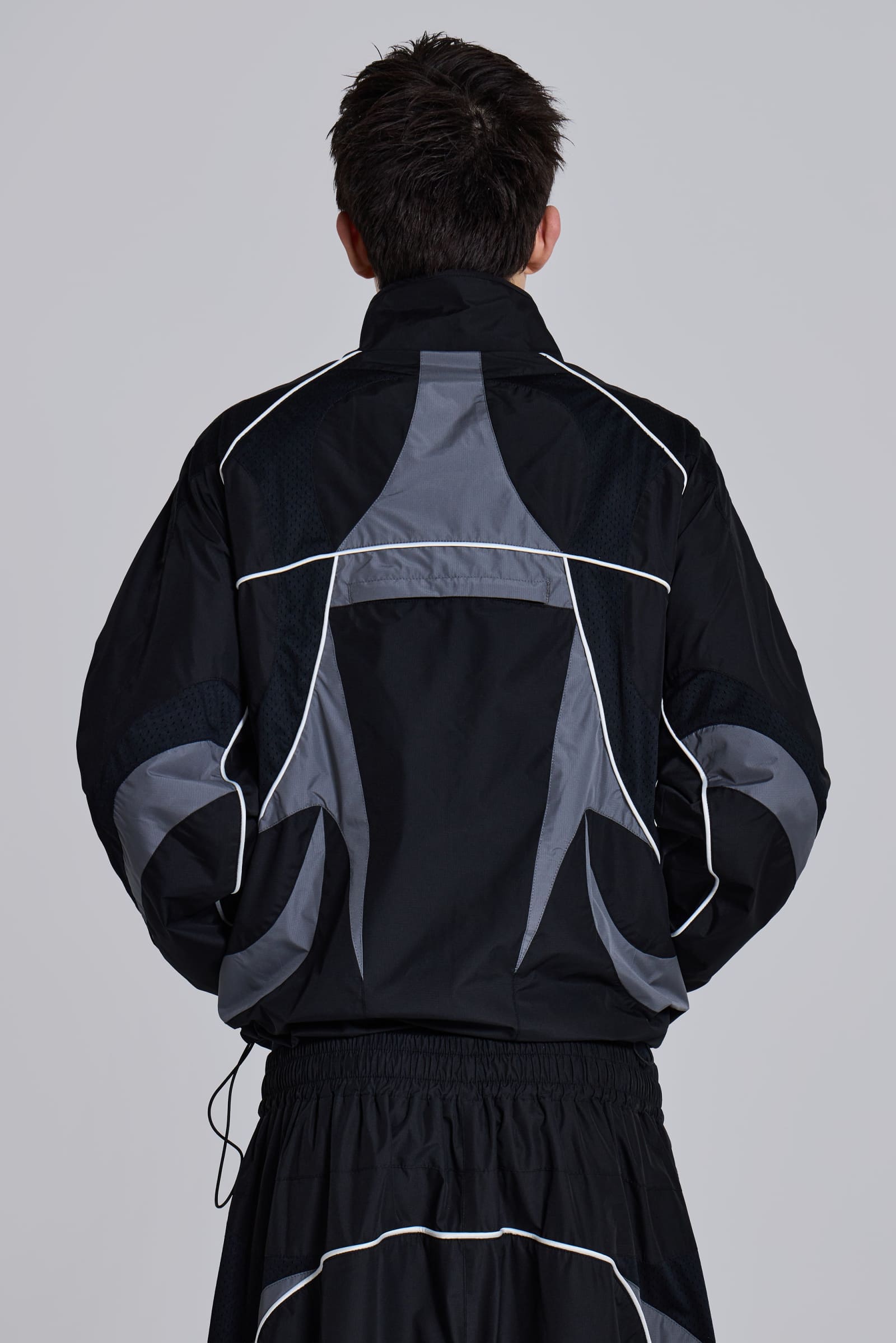 Black Panelled Vapor Jacket