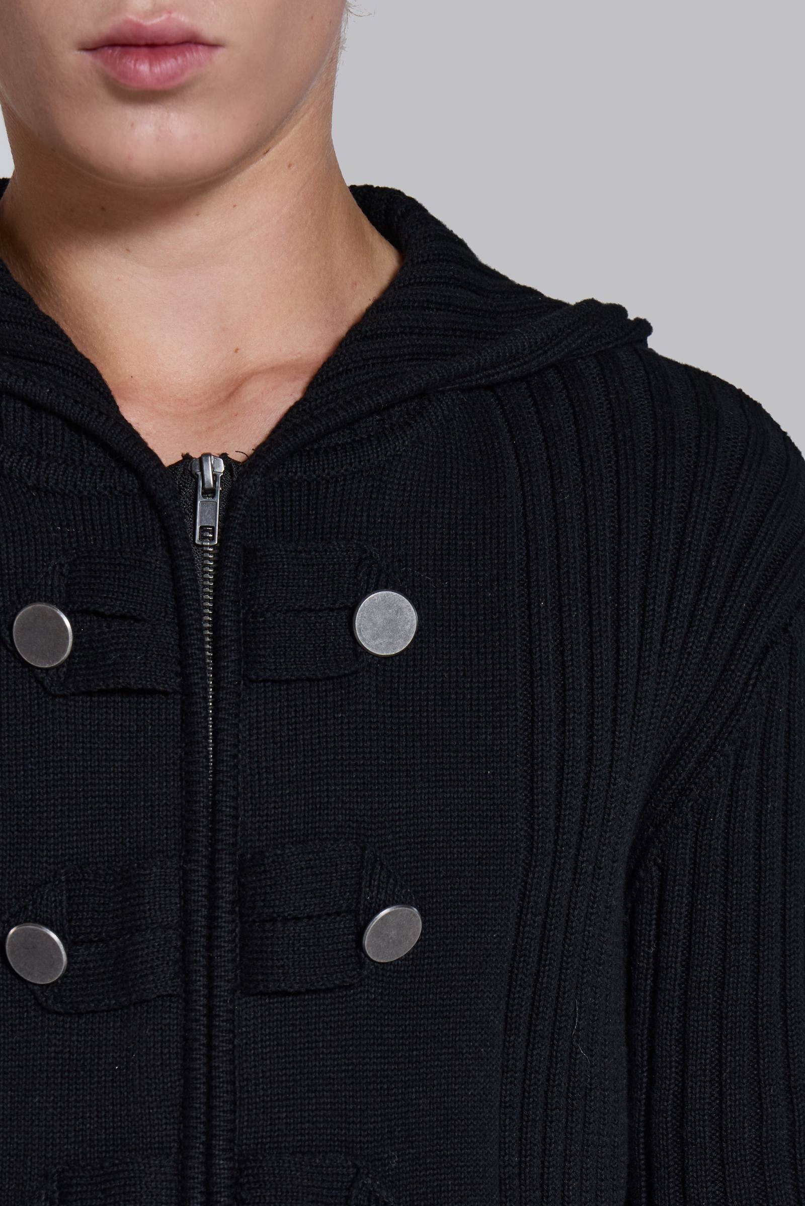 Hooded Military Knit Jumper