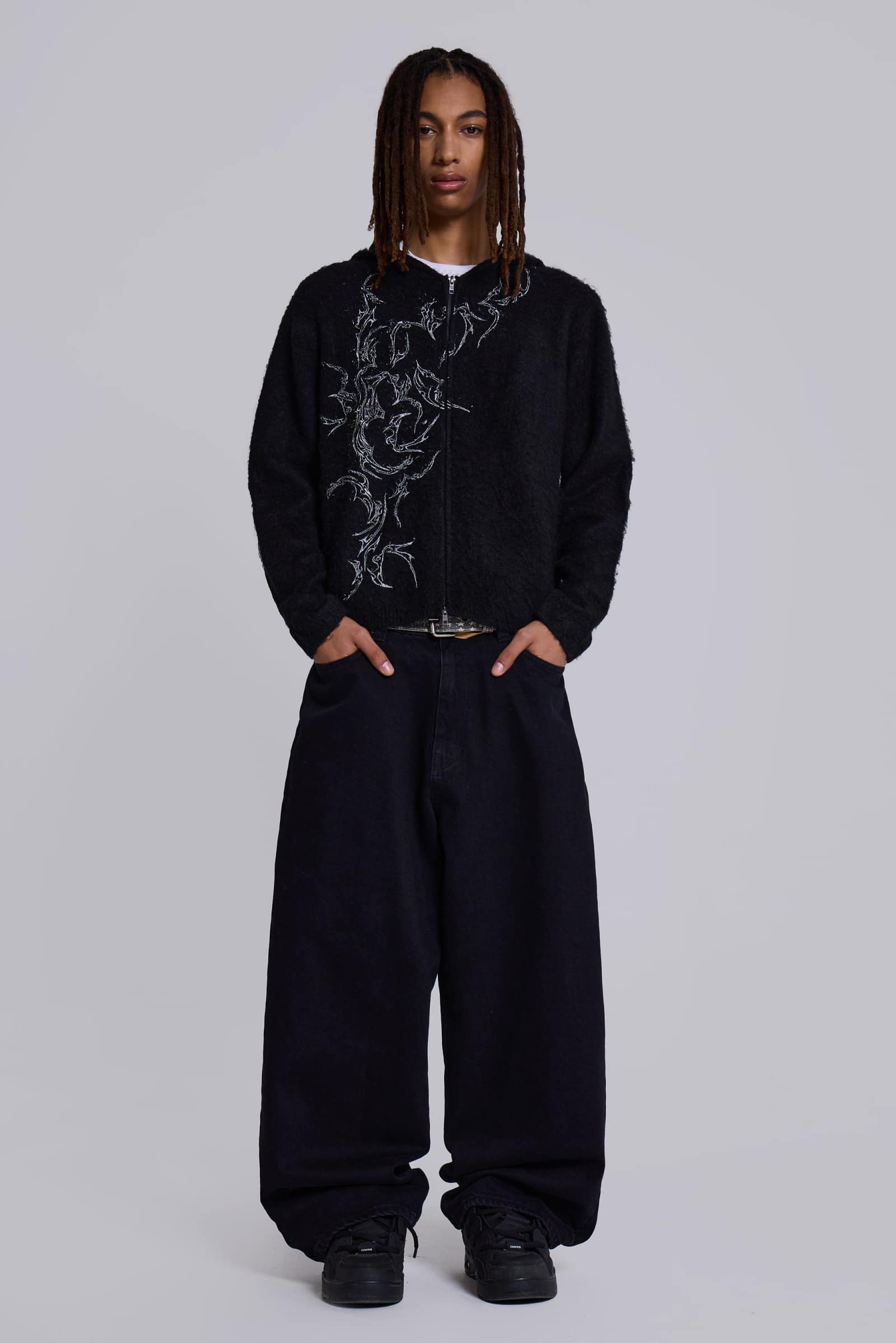Scratch Mohair Zip-Up Hoodie