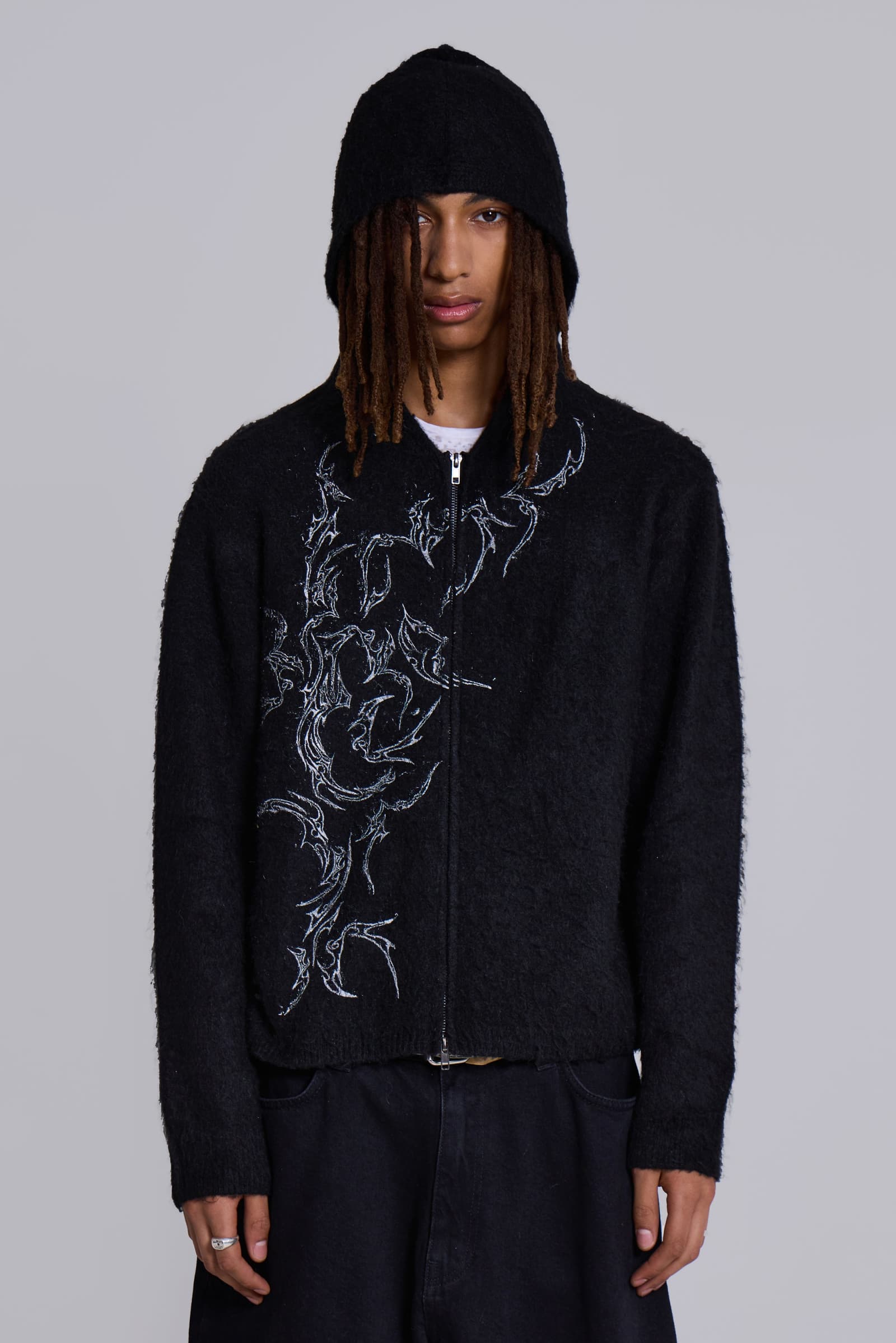 Scratch Mohair Zip-Up Hoodie