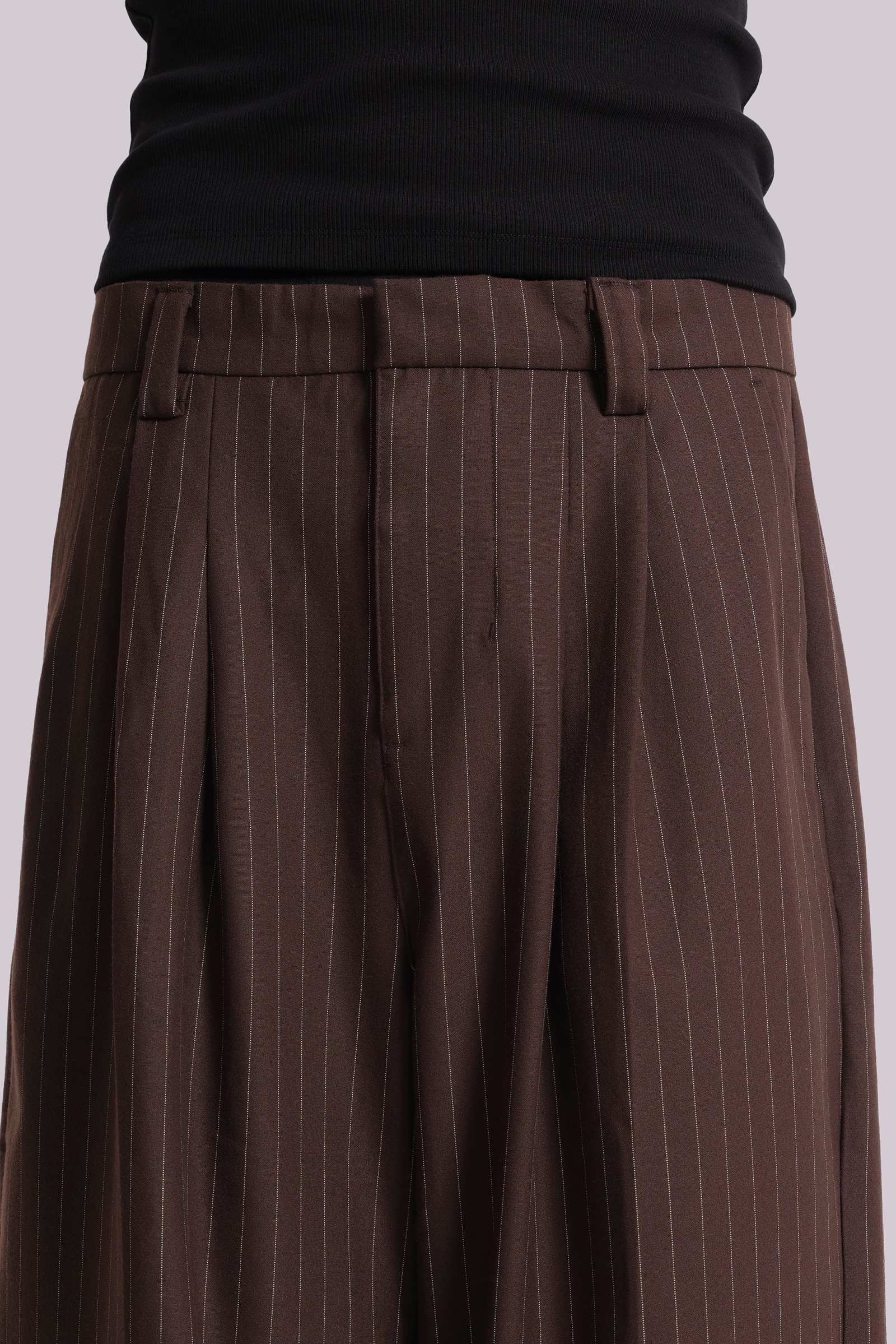 Chocolate Brown Pinstripe Goliath Suit Pants | Jaded London | Clothing Chocolate Brown Pinstripe Goliath Suit Pants | Jaded London | Clothing