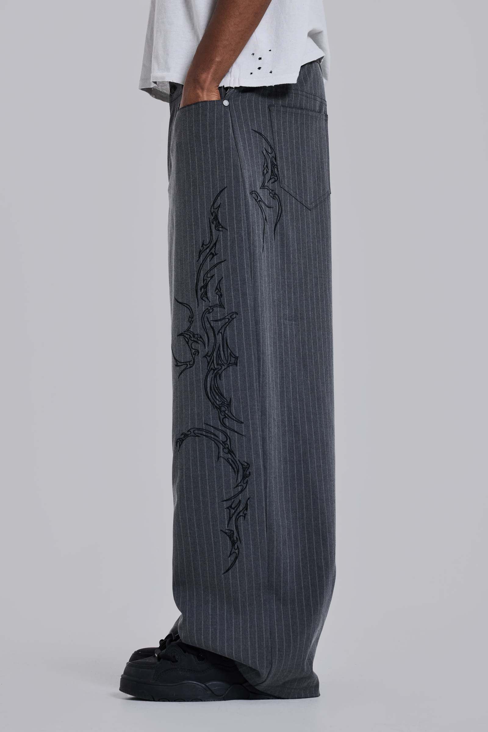 Tattoo Pinstripe Goliath Suit Pants