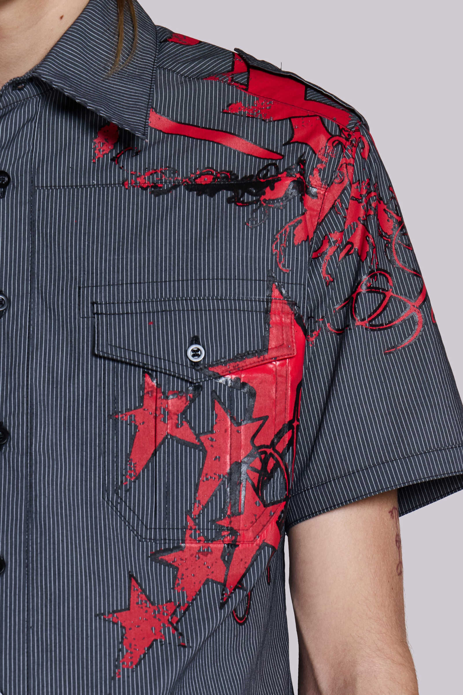 【JADED LONDON】Script Pinstripe Shirt 送料・関税込み Script Pinstripe Shirt | Jaded London | Clothing