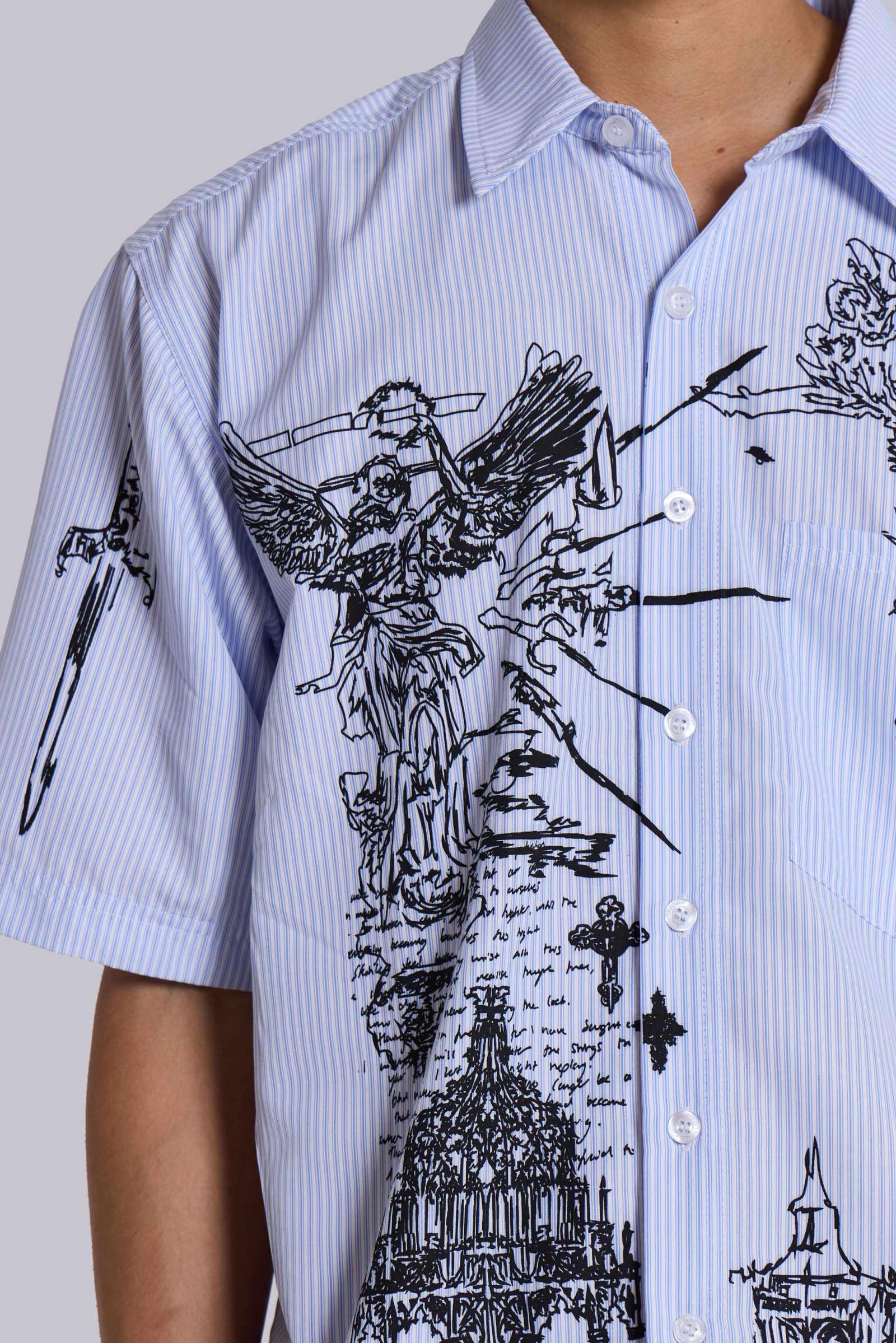 ★JADED LONDON UK★ Script Pinstripe Shirt Script Pinstripe Shirt | Jaded London | Clothing